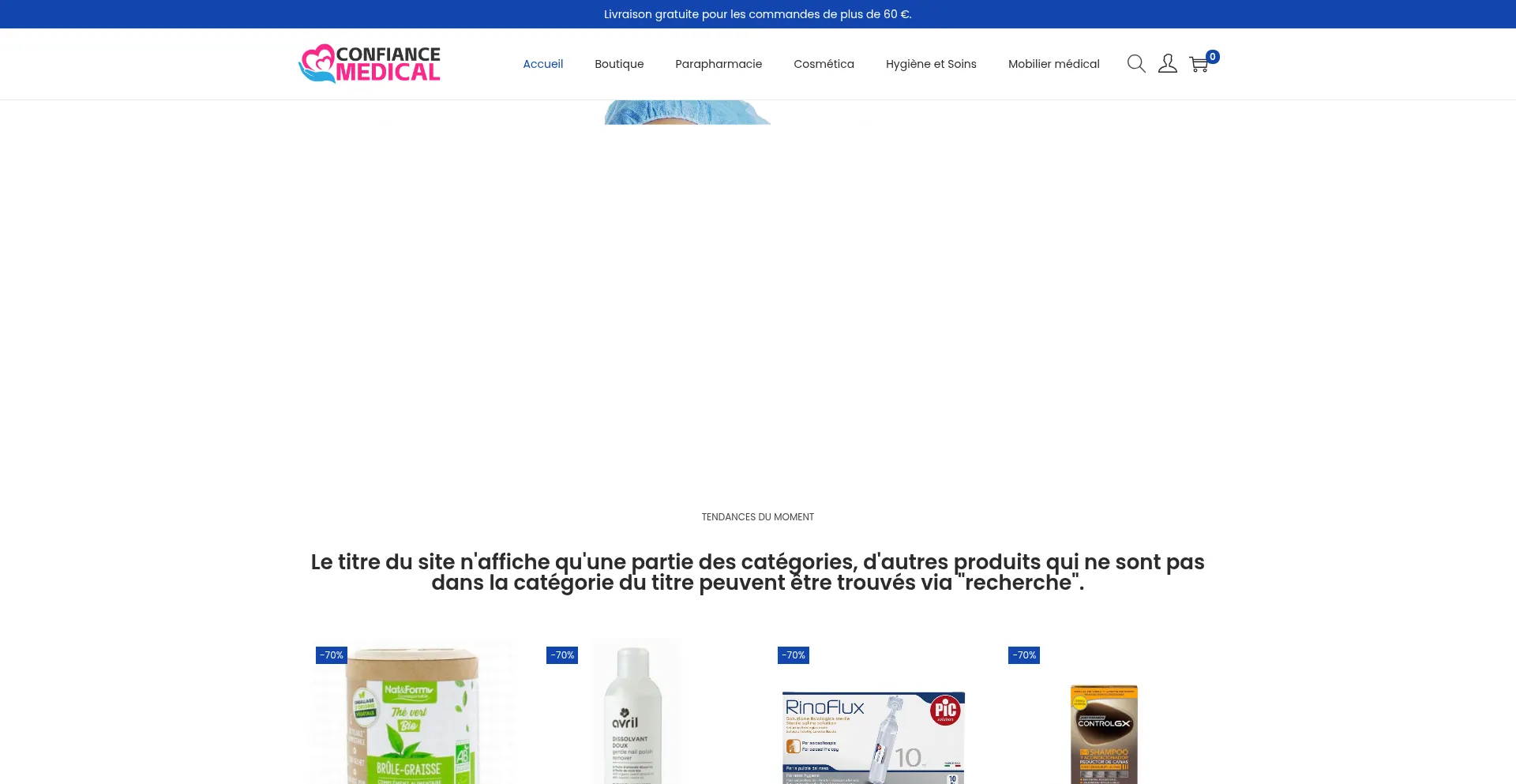 Website screenshot of Confiancemedical.com