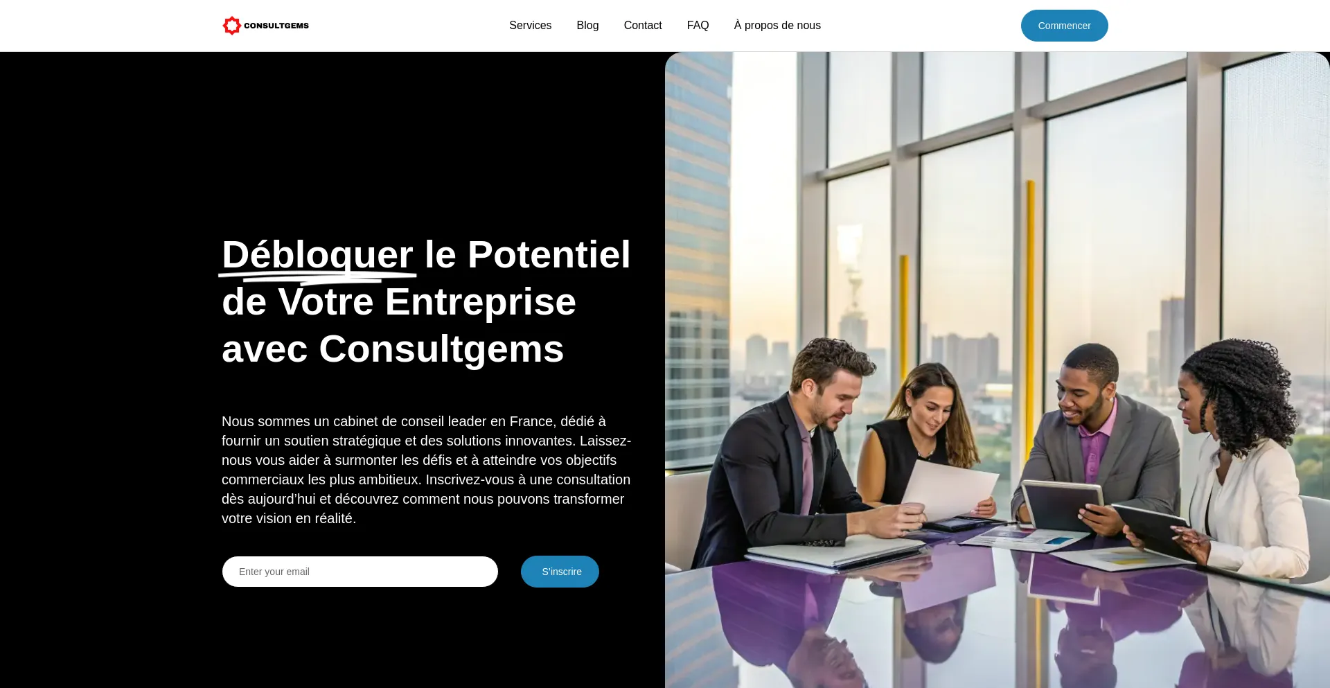 Website screenshot of Consultgems.com