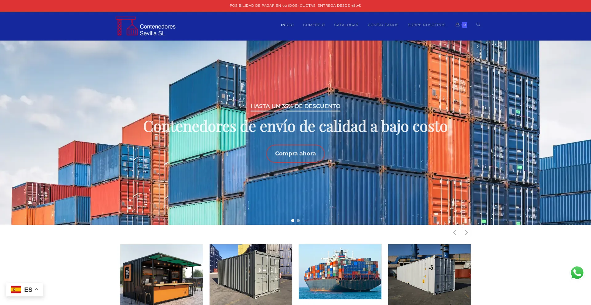Website screenshot of Contenedoressevillasl.es