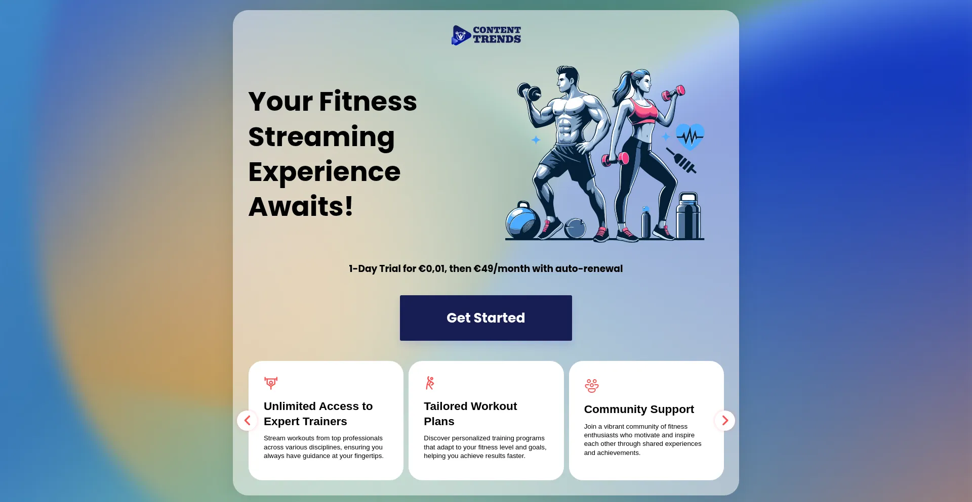 Website screenshot of Content-trendz.com