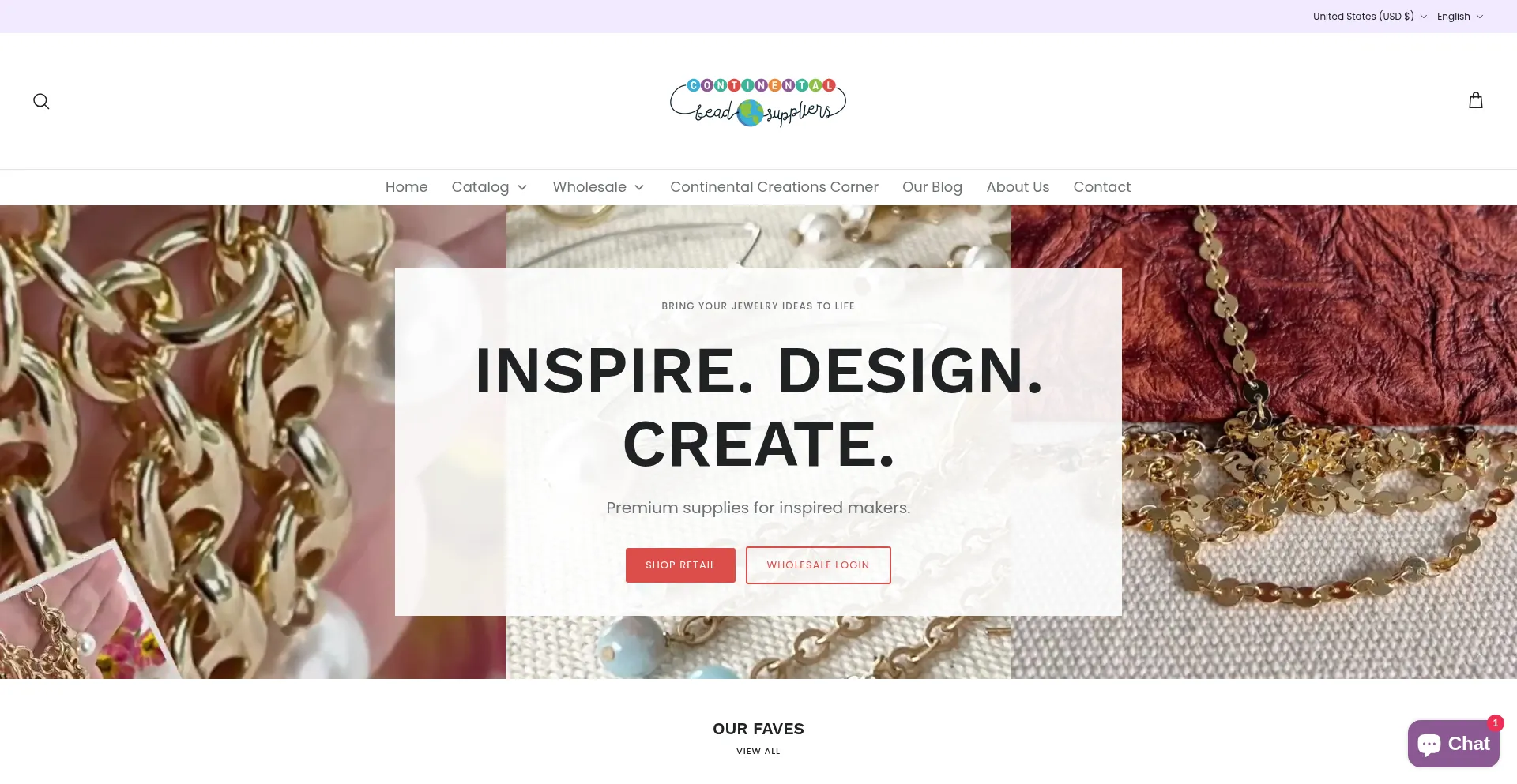 Website screenshot of Continentalbeadsuppliers.com