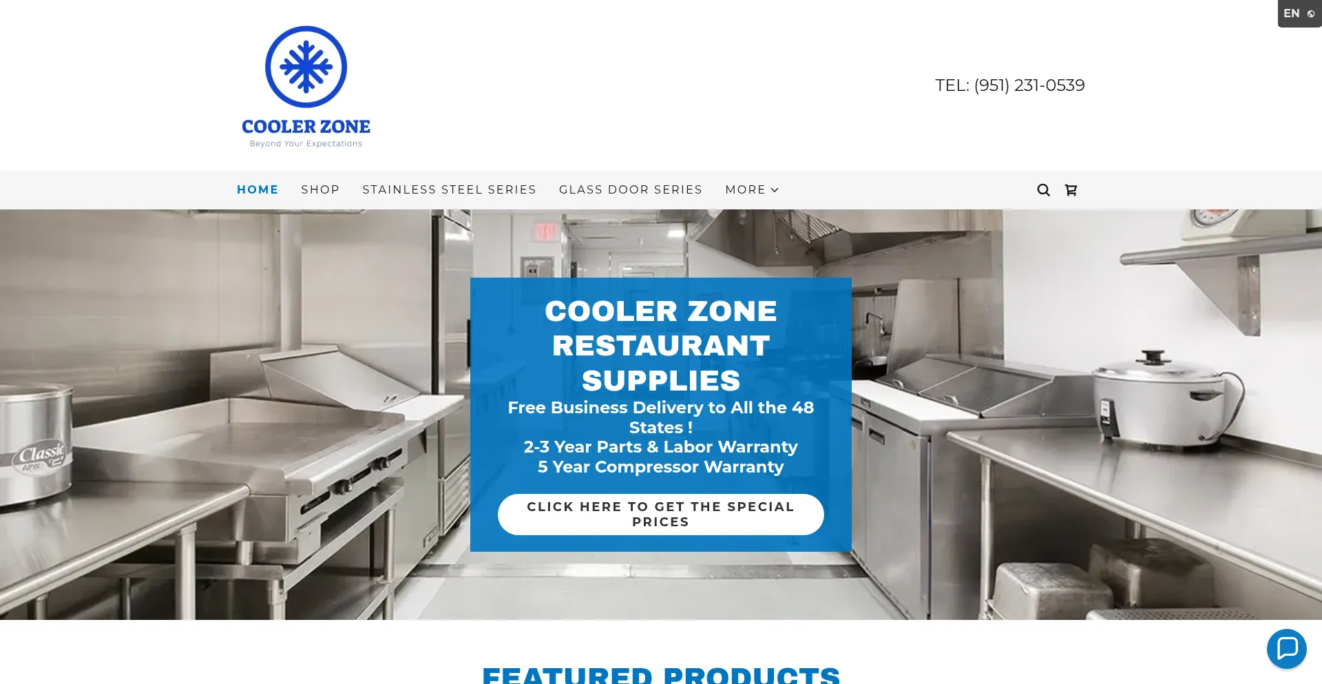 Website screenshot of Coolerzoneusa.com