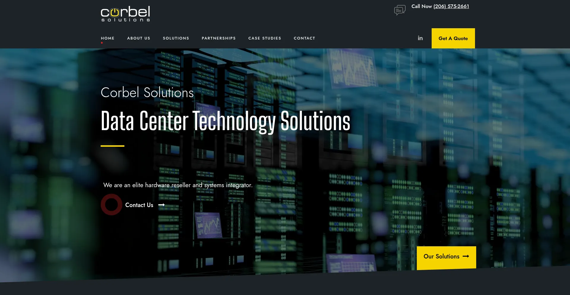 Website screenshot of Corbelsolutions.com