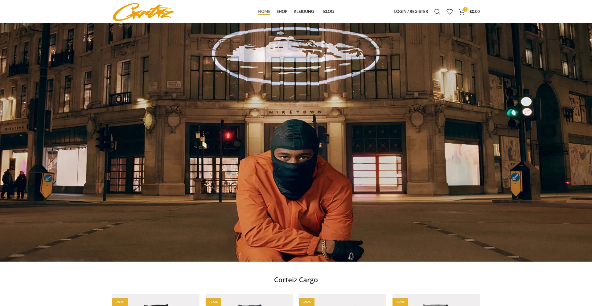 Website screenshot of Cortiezclothing.de