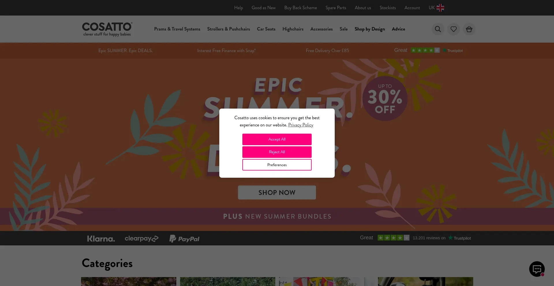 Website screenshot of Cosatto.com