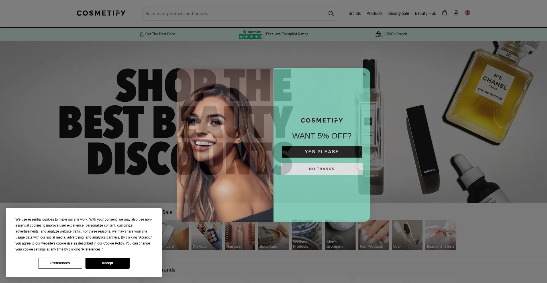 Website screenshot of Cosmetify.com