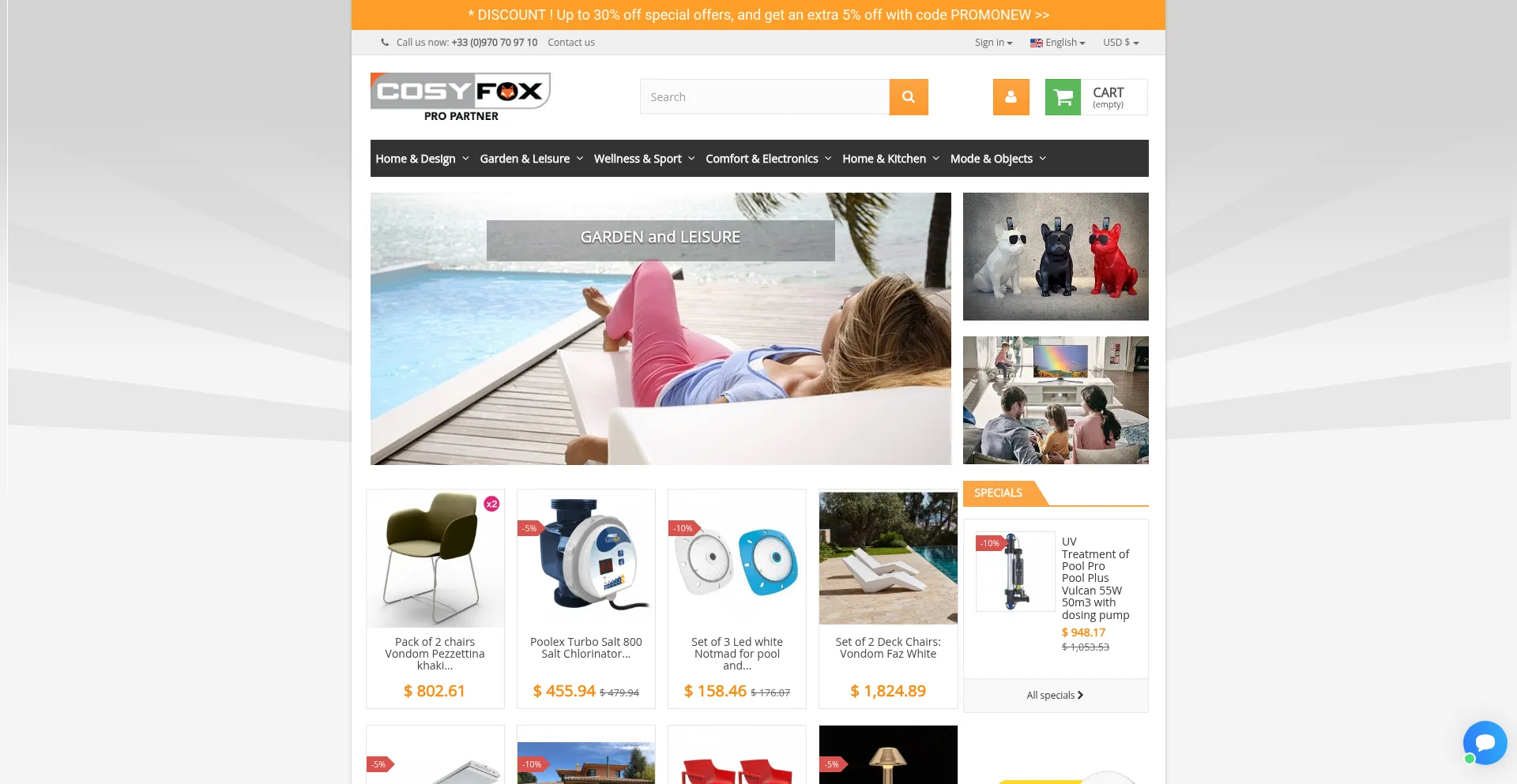 Website screenshot of Cosyfox.com