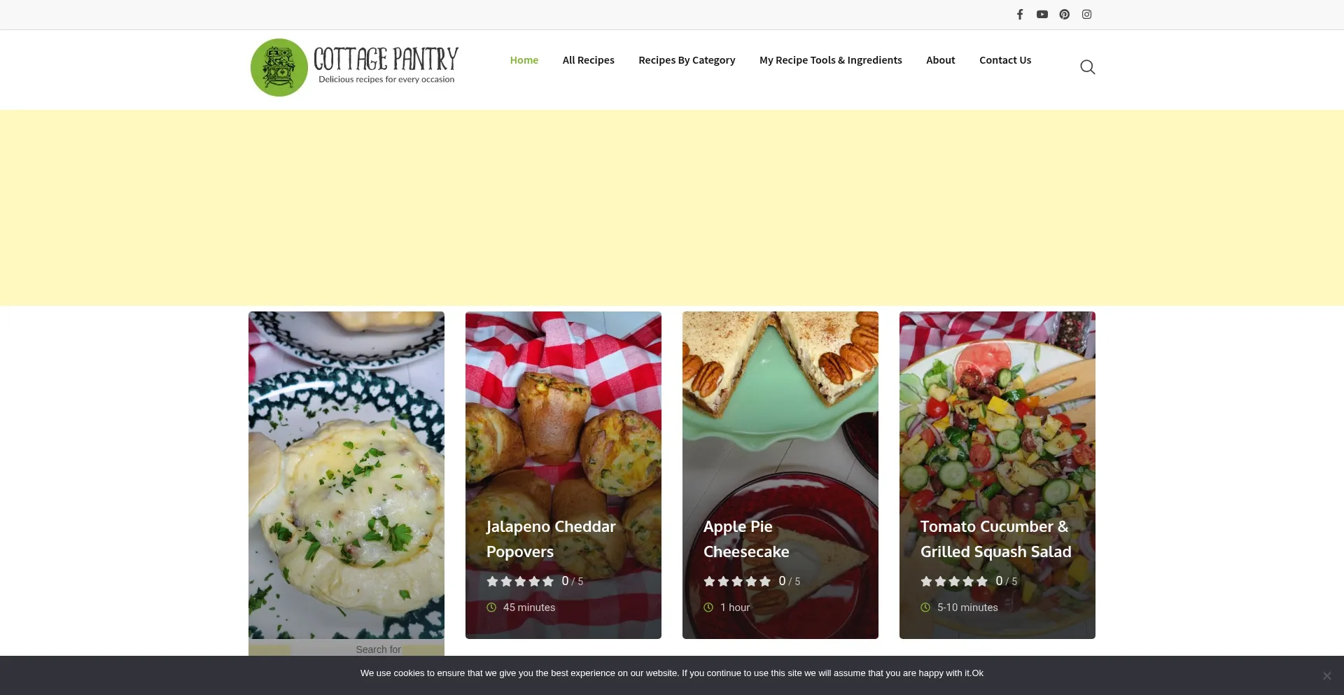 Website screenshot of Cottagepantry.net