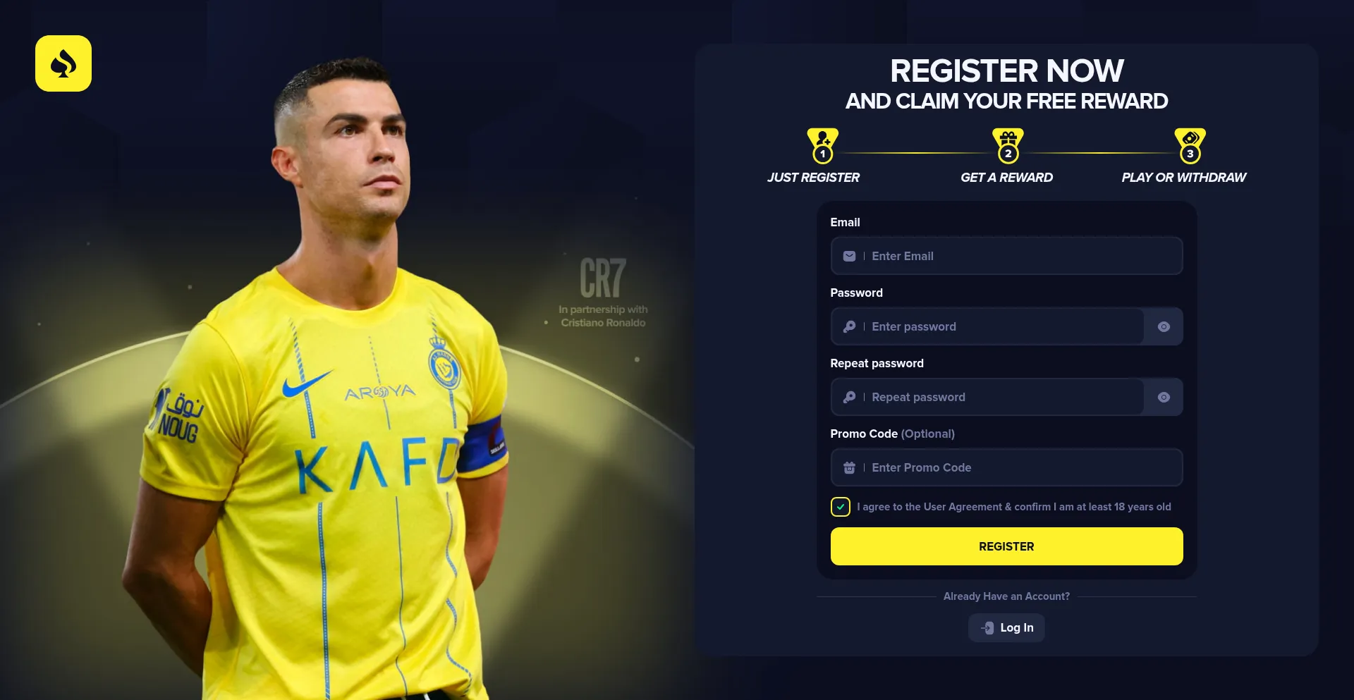 Website screenshot of Cr7casino.live