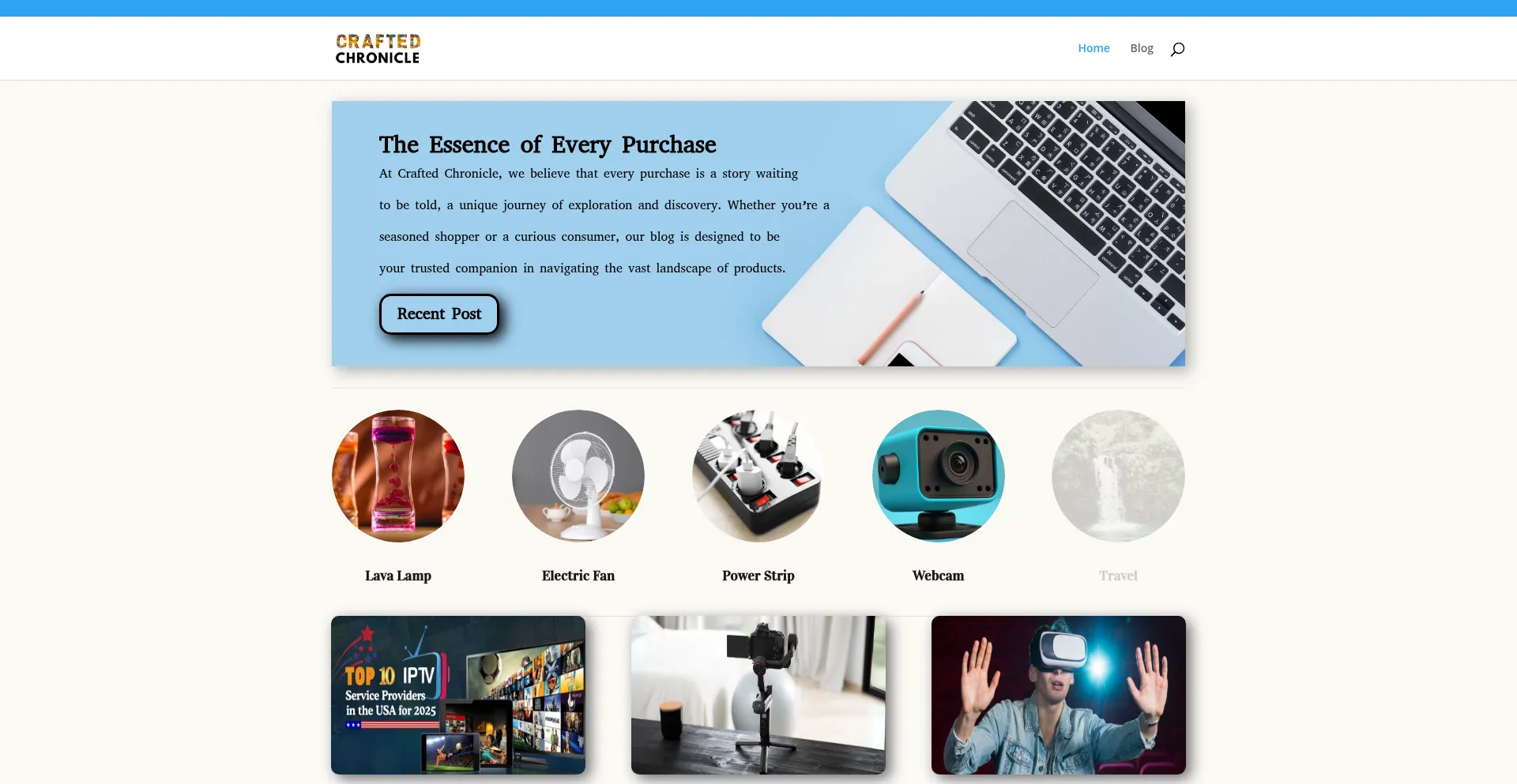 Website screenshot of Craftedchronicle.com