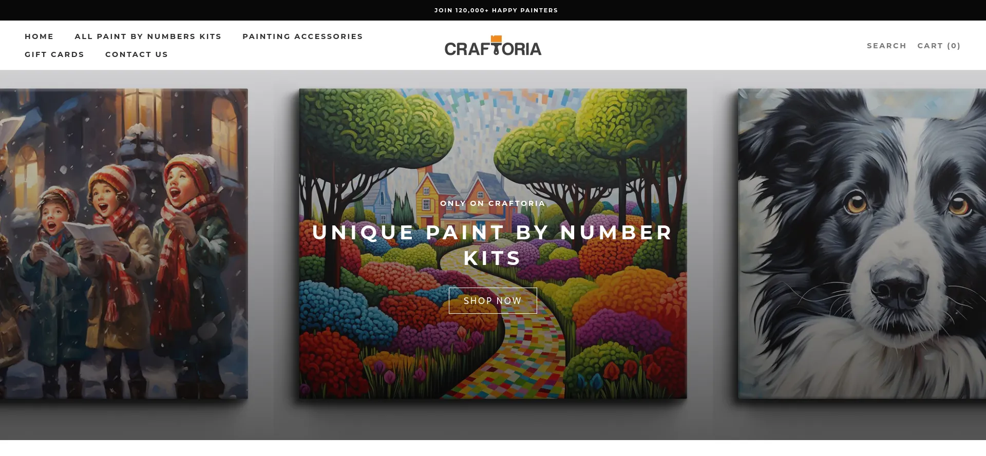 Website screenshot of Craftoria.com