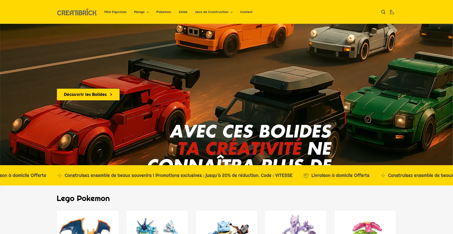Website screenshot of Creatibrick.com