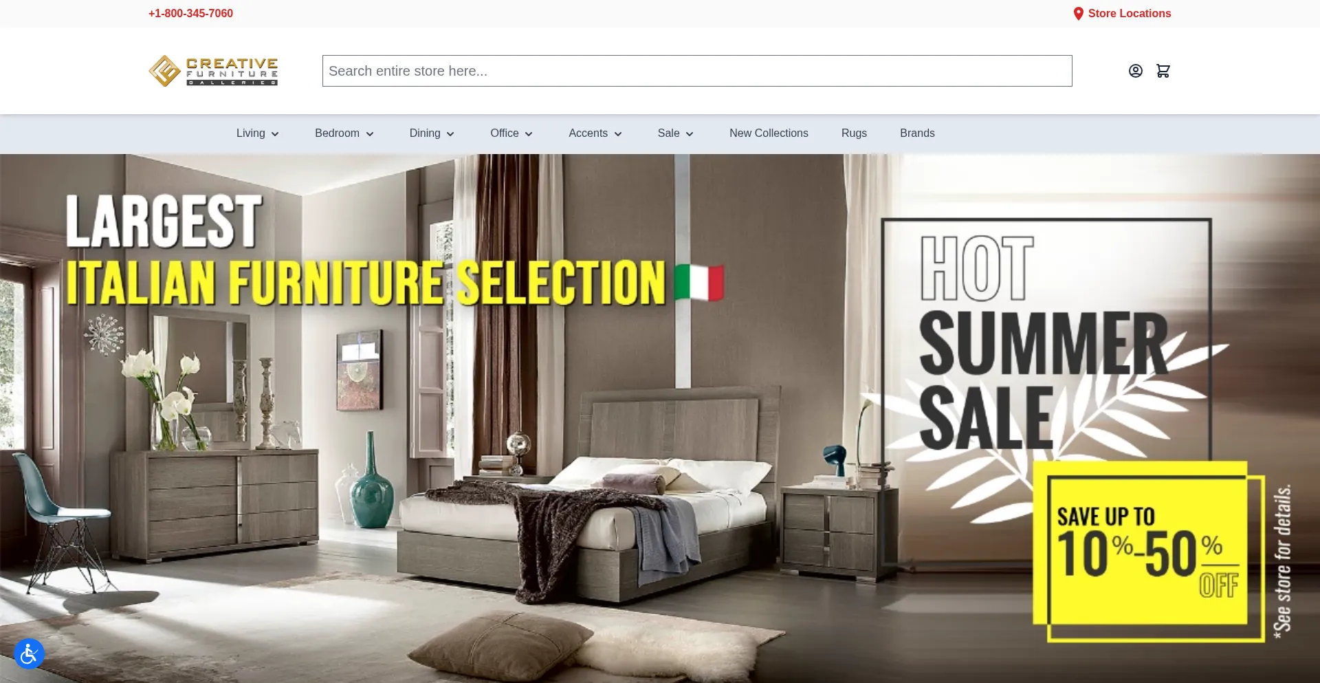 Website screenshot of Creativefurniturestore.com