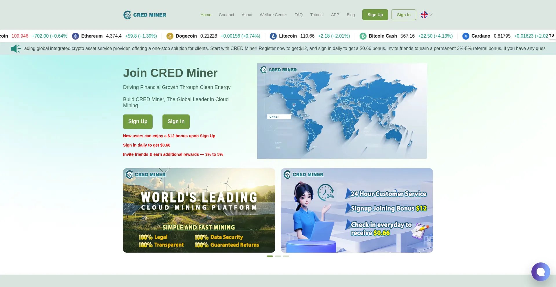Website screenshot of Credminer.com