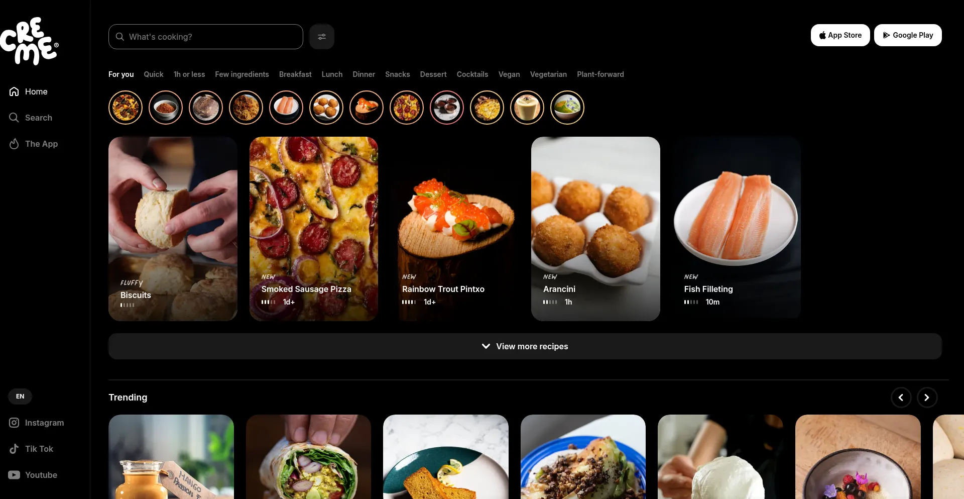 Creme.com Screenshot