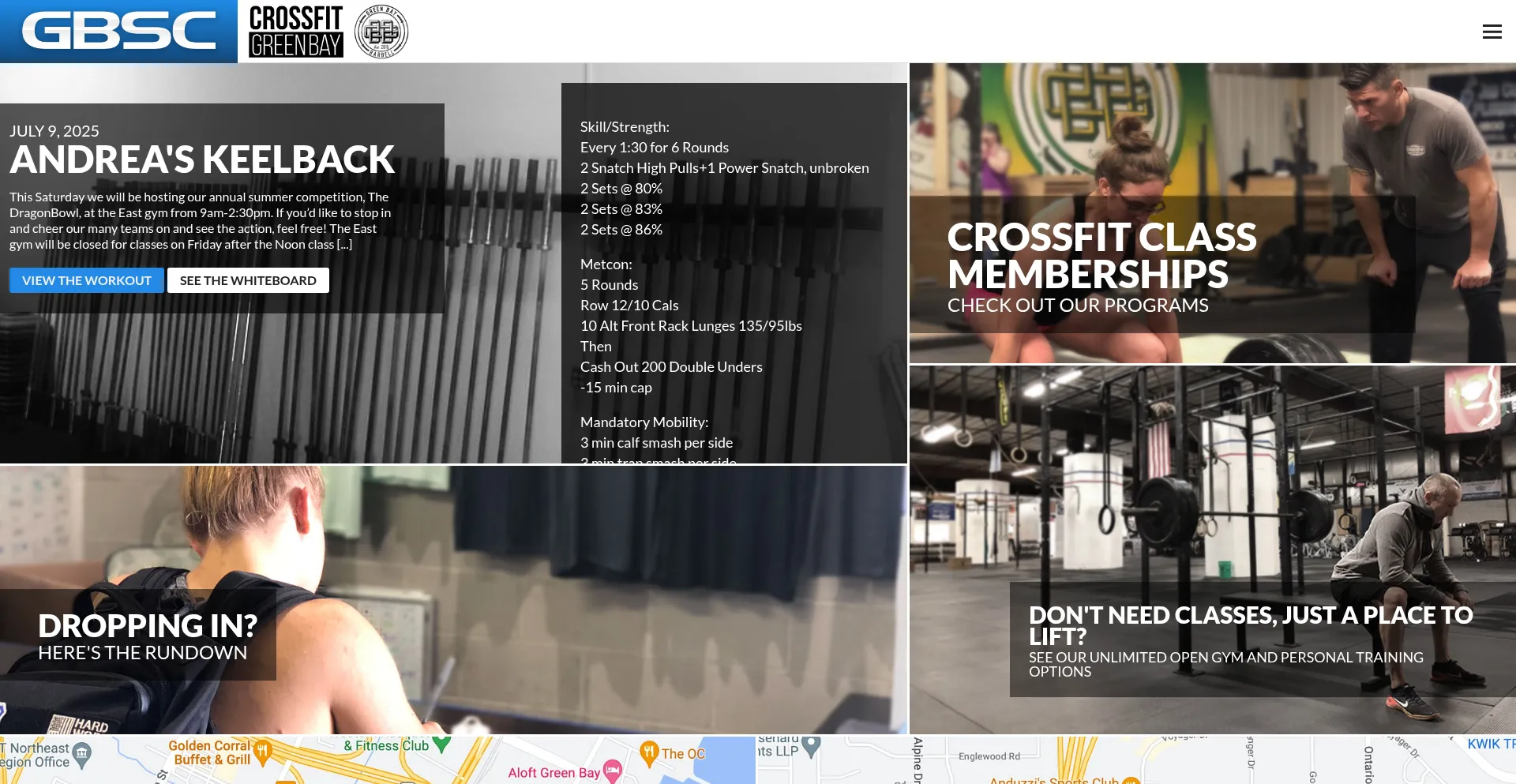 Website screenshot of Crossfitgreenbay.com