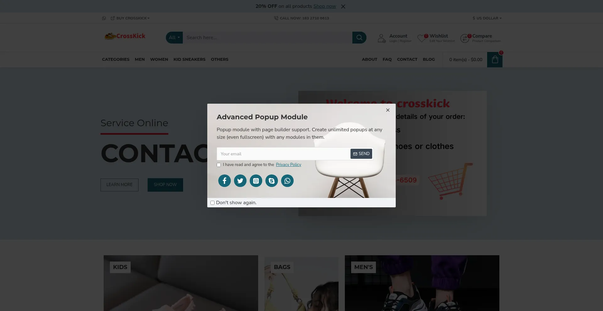 Website screenshot of Crosskick.net