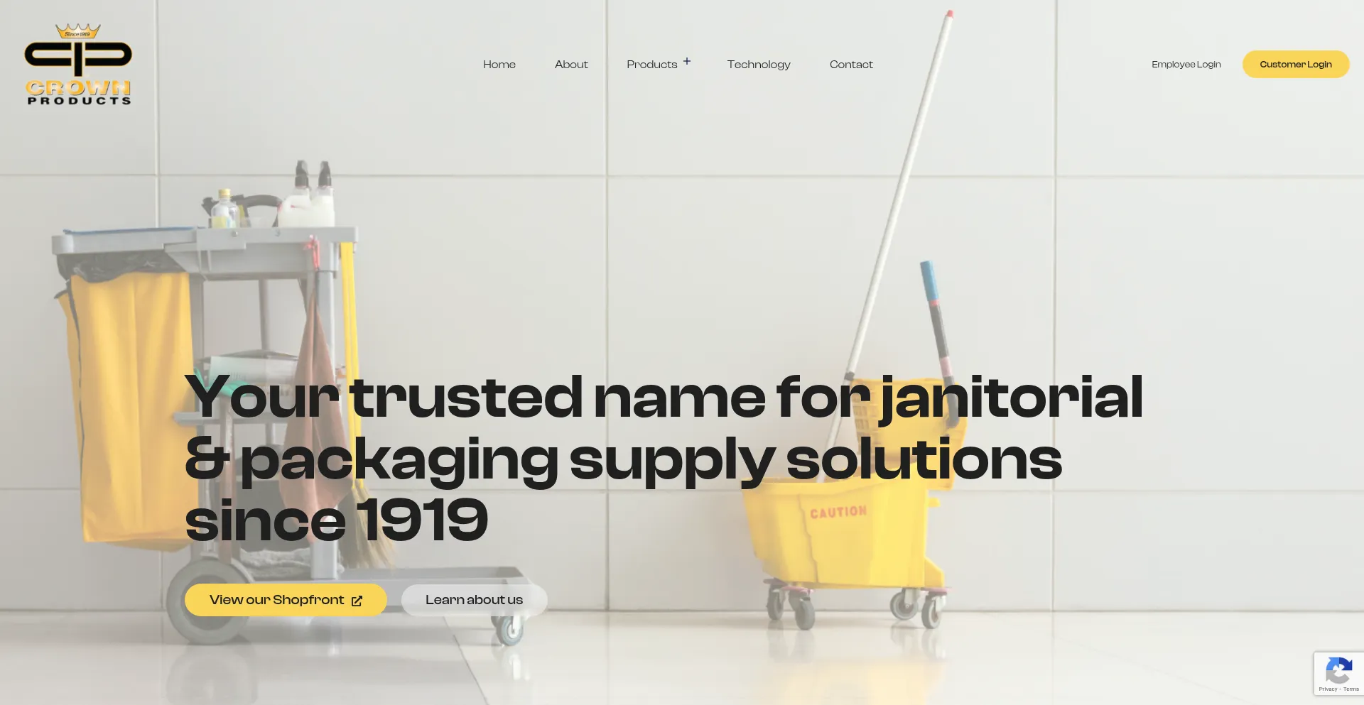 Website screenshot of Crownproducts.com