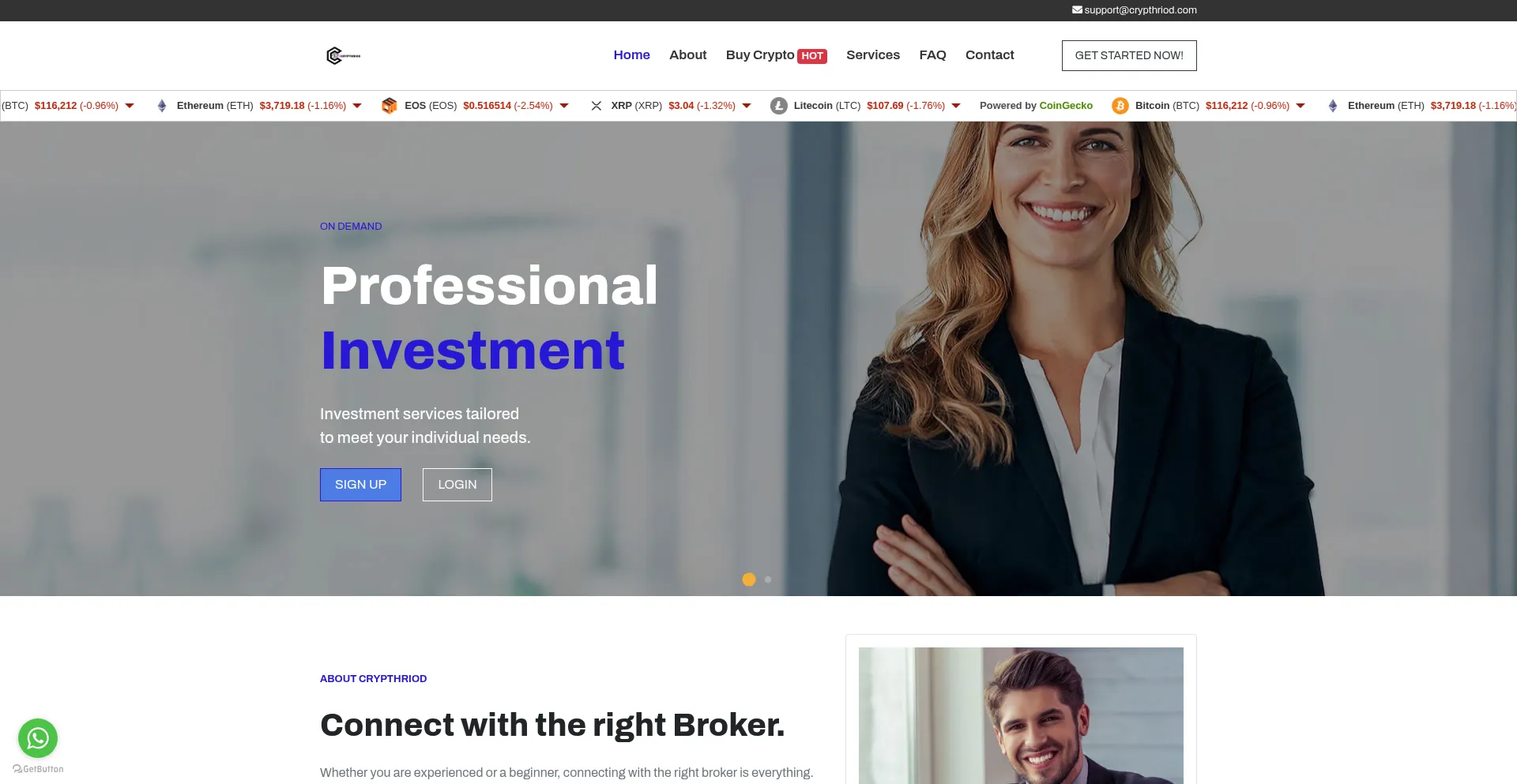 Website screenshot of Crypthriod.com