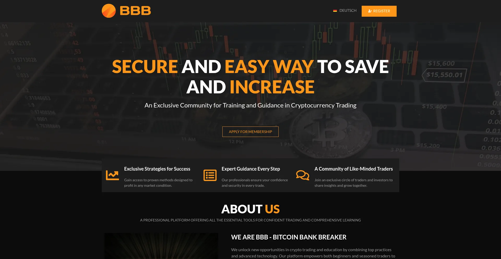 Website screenshot of Cryptobbb.com
