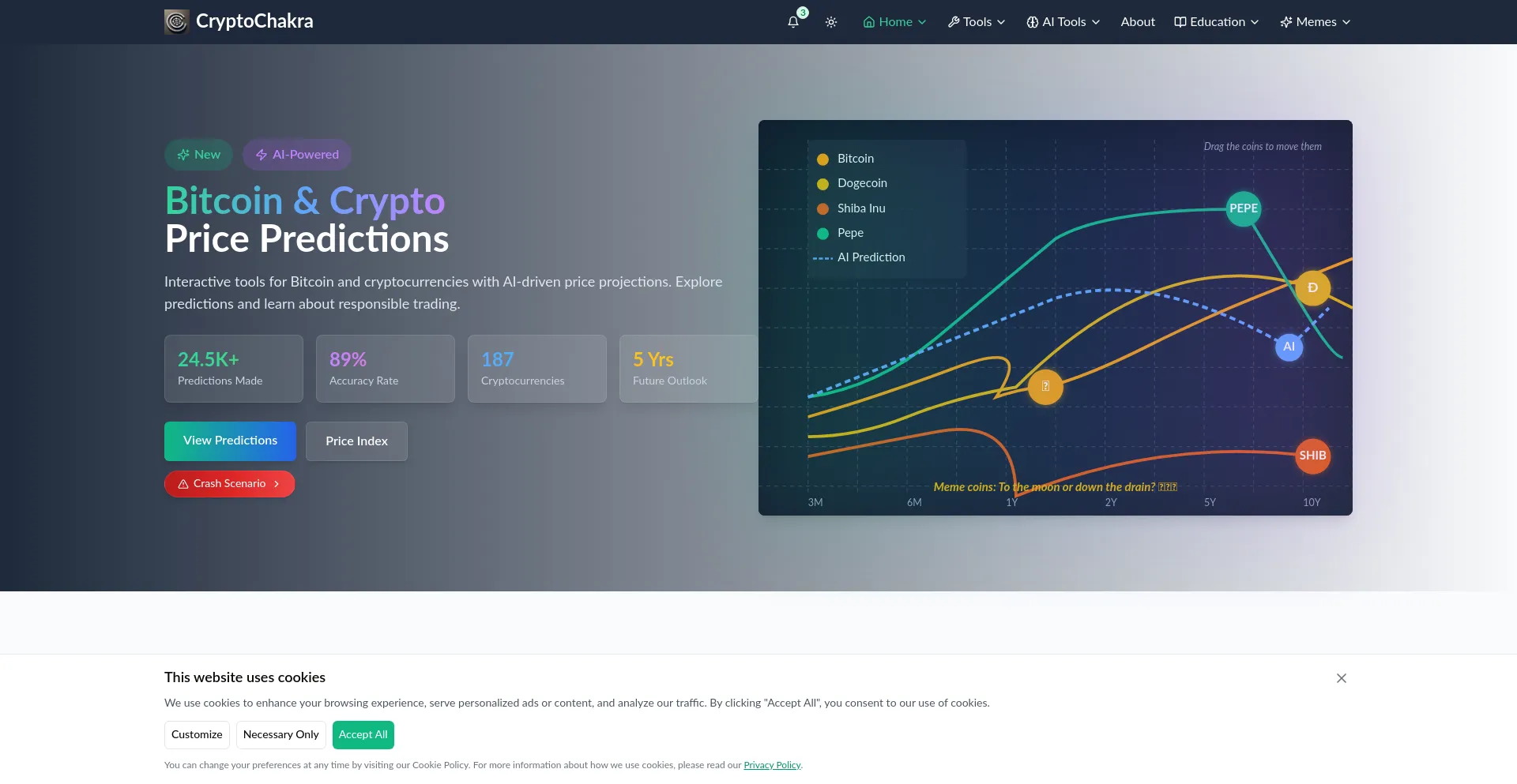 Website screenshot of Cryptochakra.com