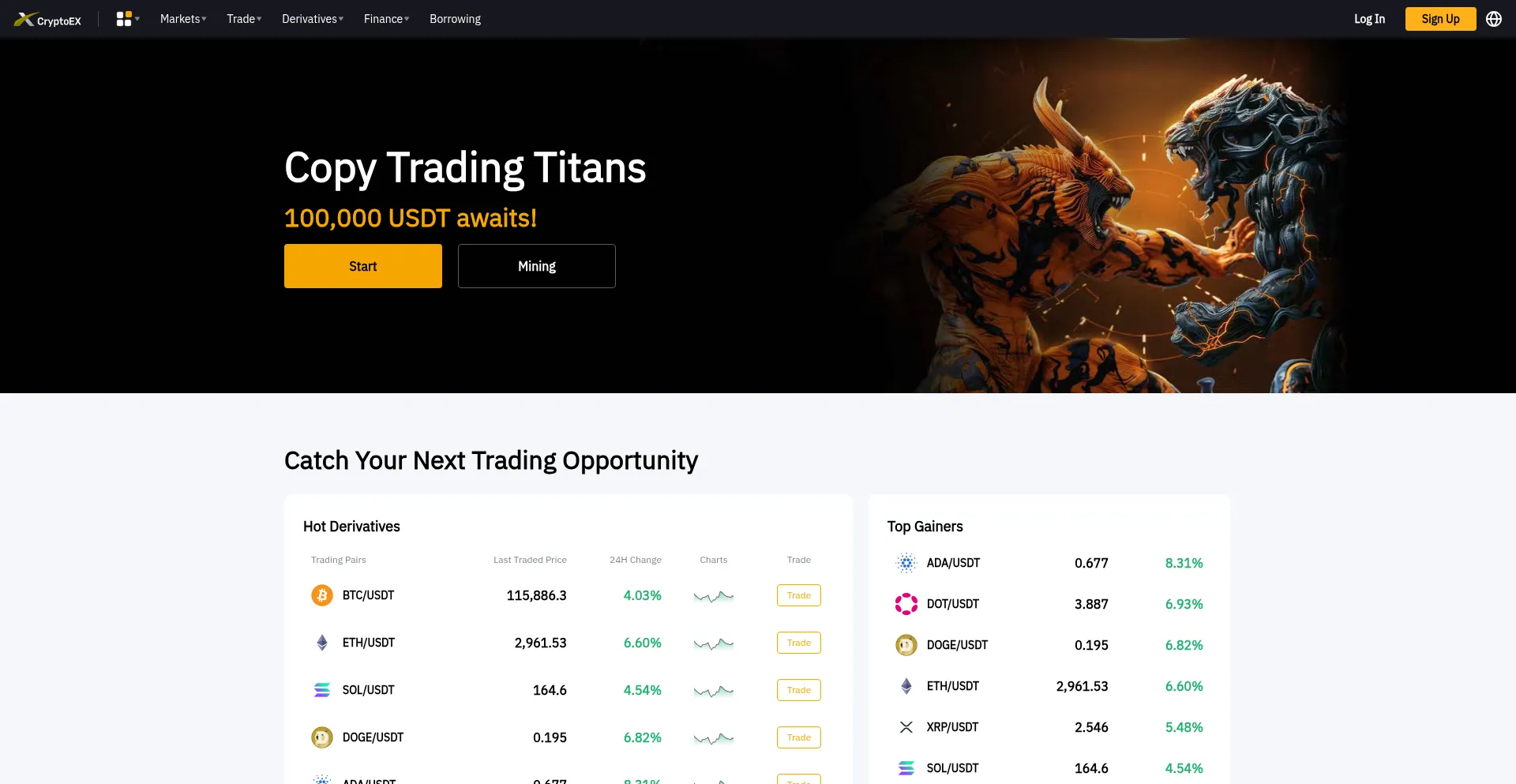 Website screenshot of Cryptoexeth.com