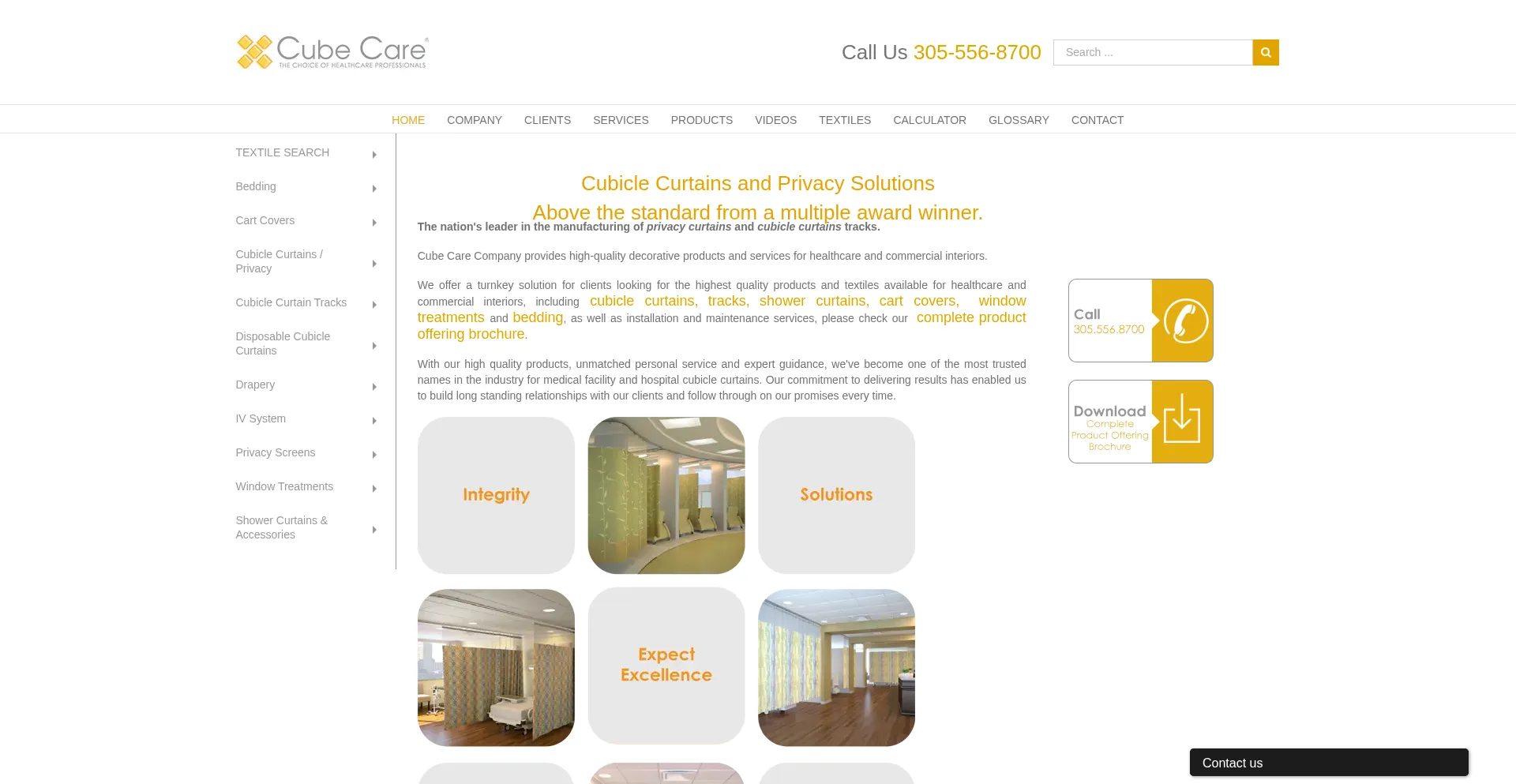 Website screenshot of Cubecare.com