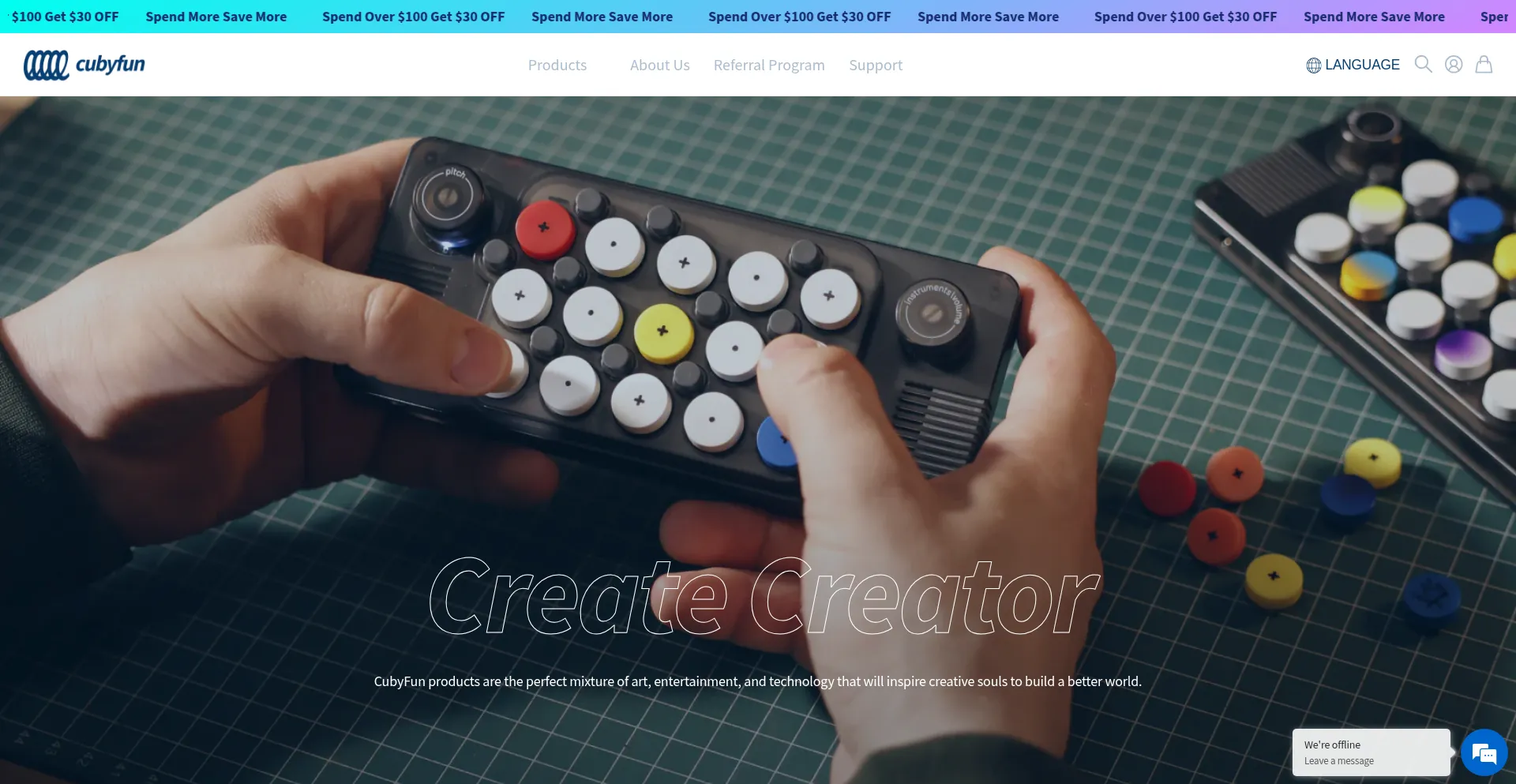 Website screenshot of Cubyfun.com