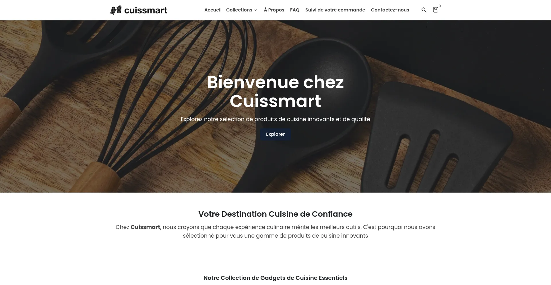 Website screenshot of Cuissmart.myshopify.com