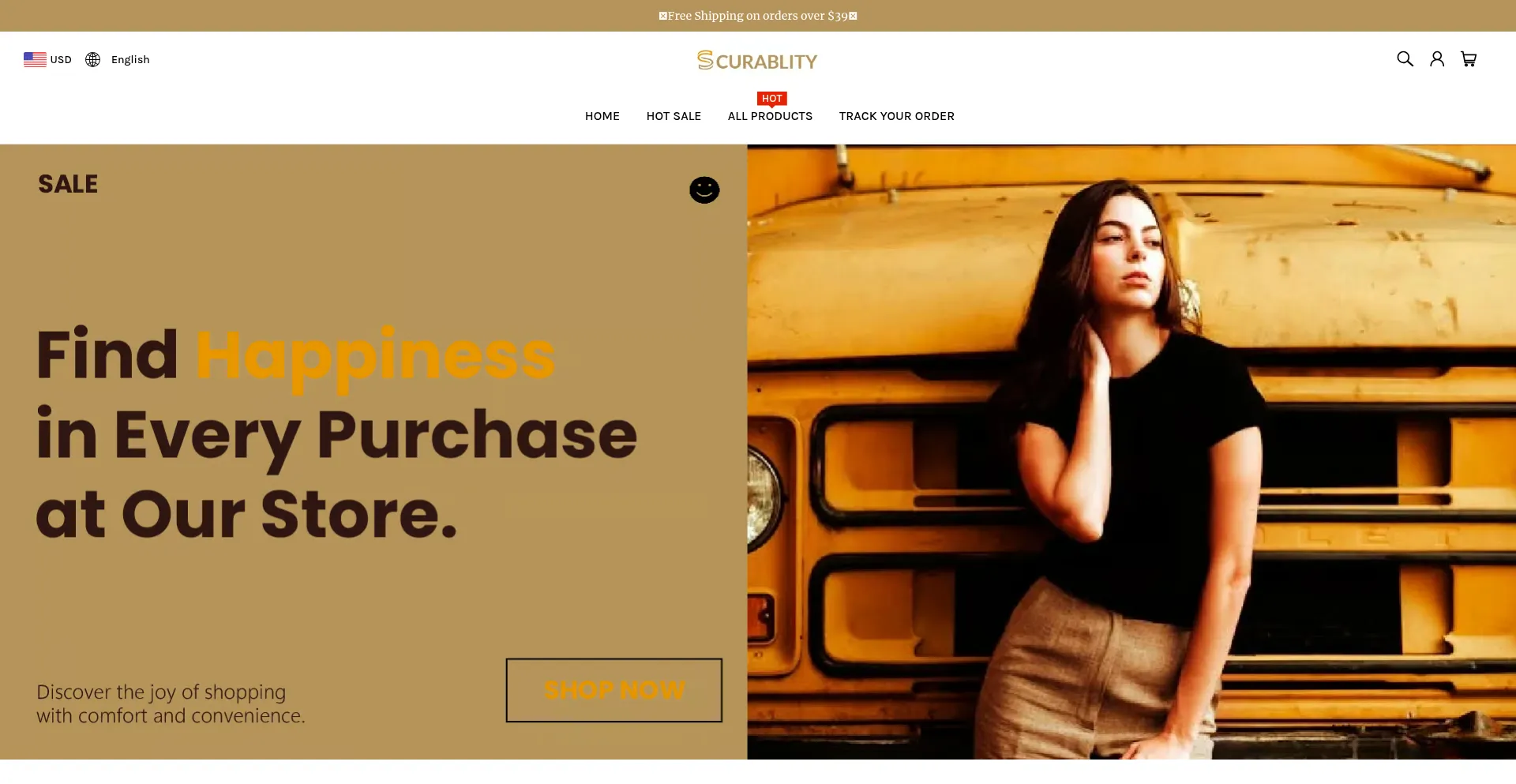Website screenshot of Curablity.com