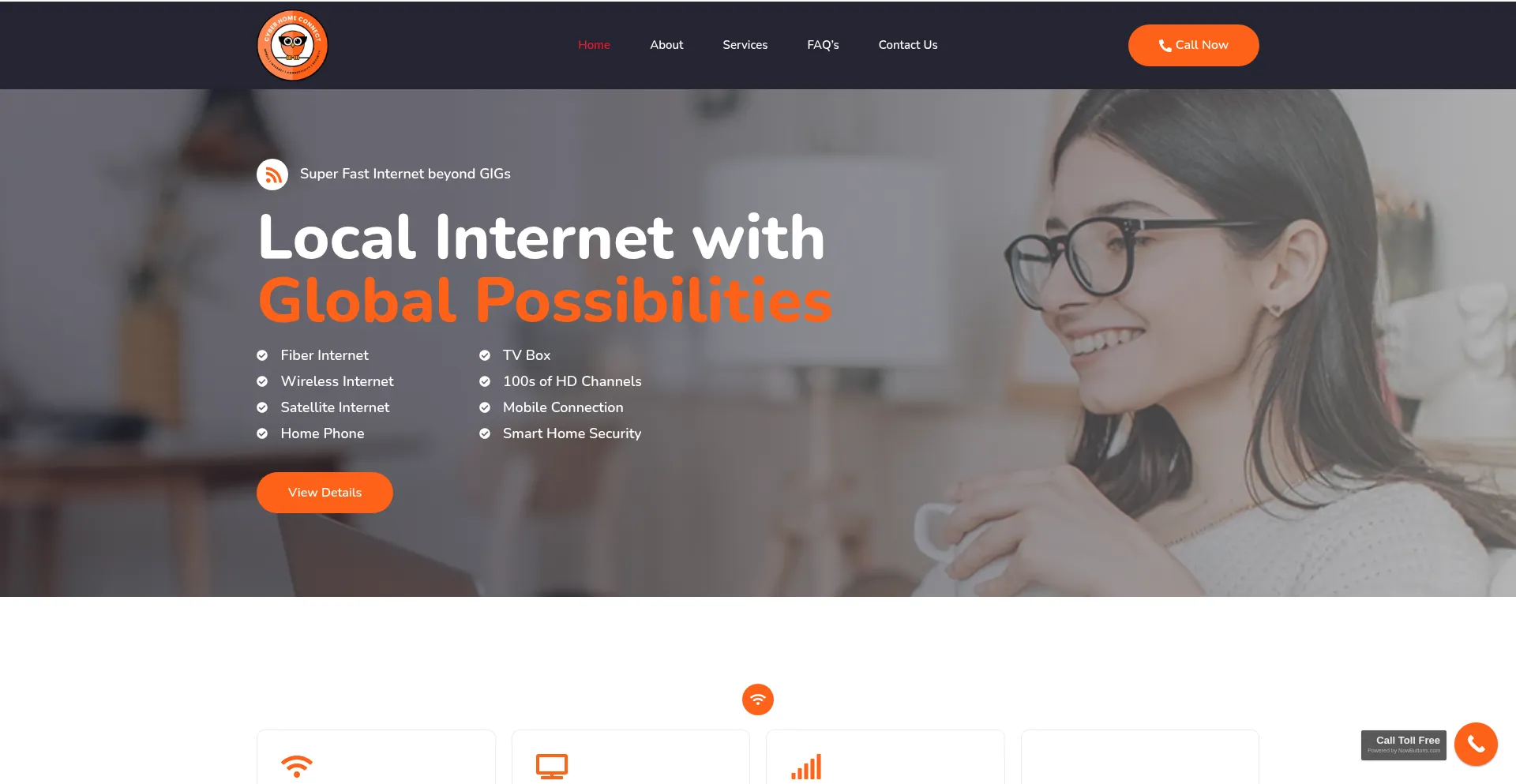 Website screenshot of Cyberhomeconnect.com