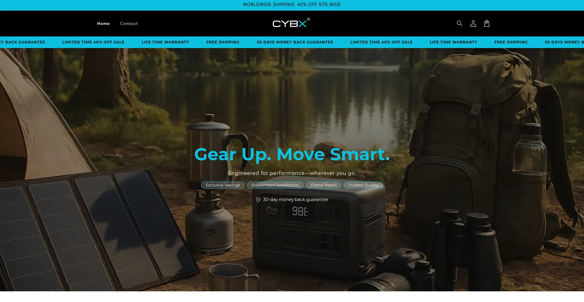Website screenshot of Cybx.store