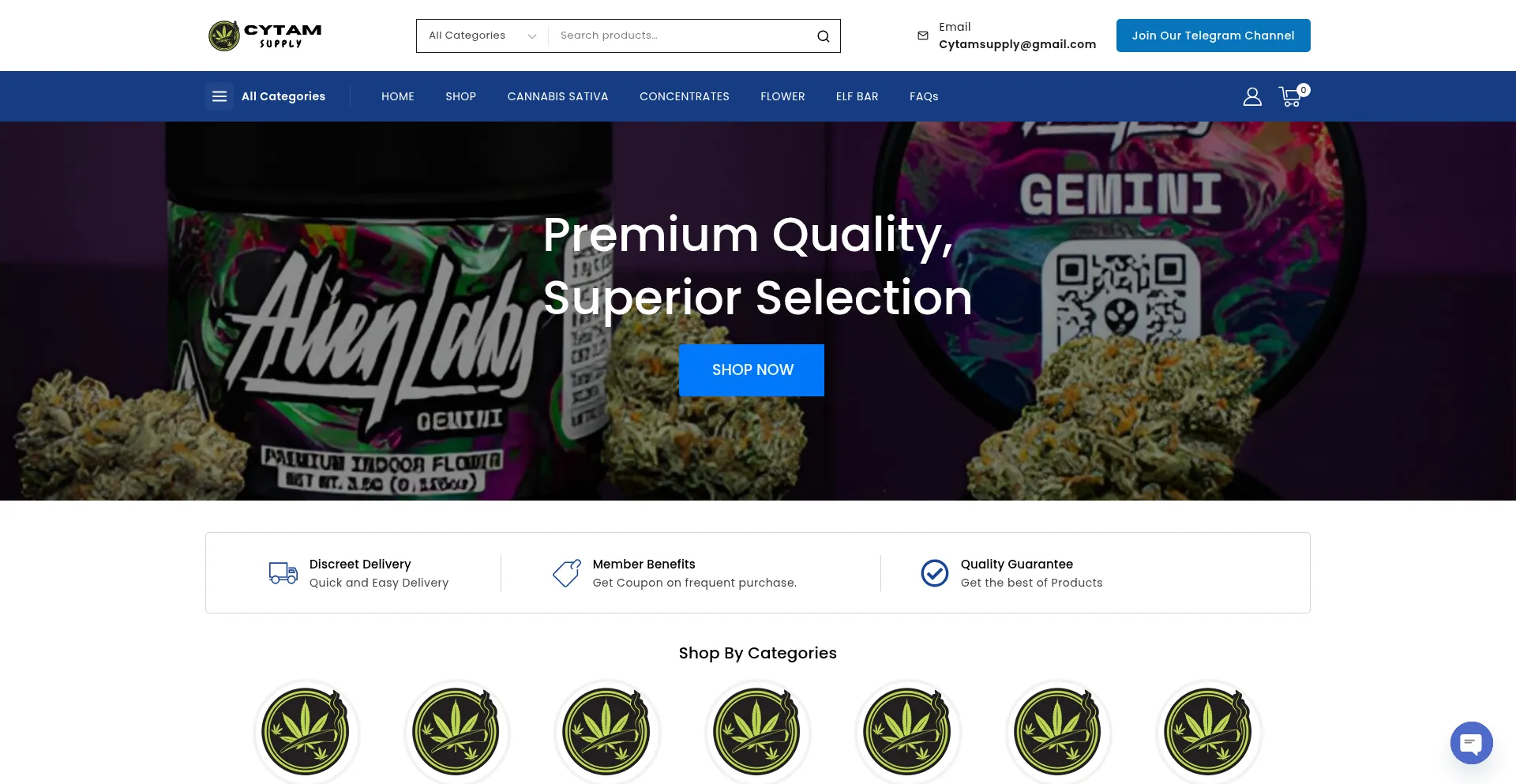 Website screenshot of Cytamsupply.com
