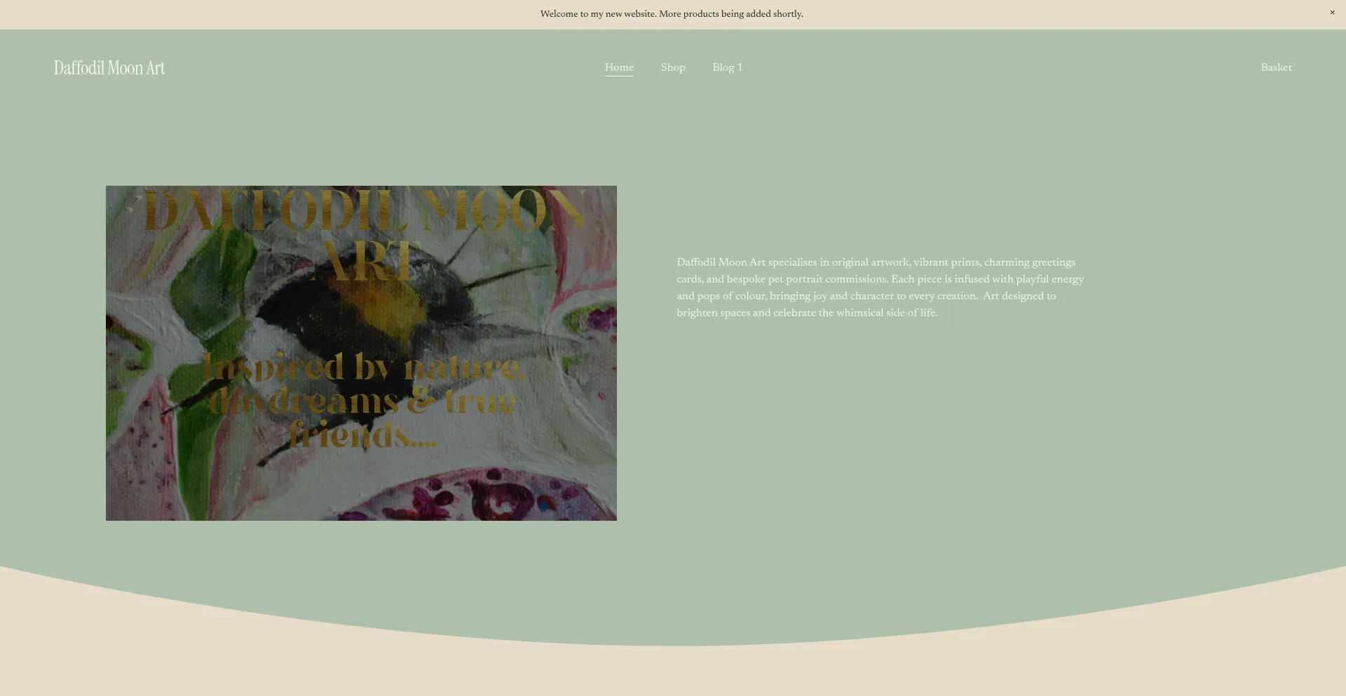 Website screenshot of Daffodilmoonart.com