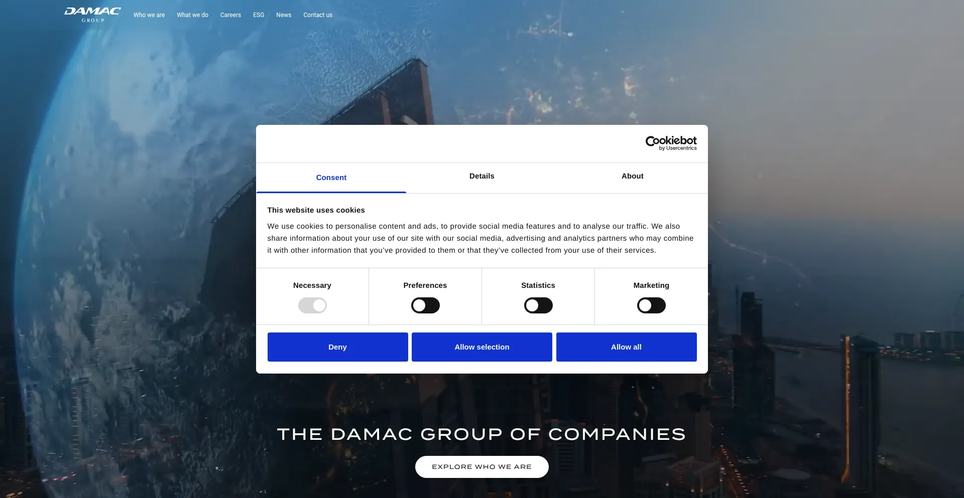 Website screenshot of Damacgroup.com