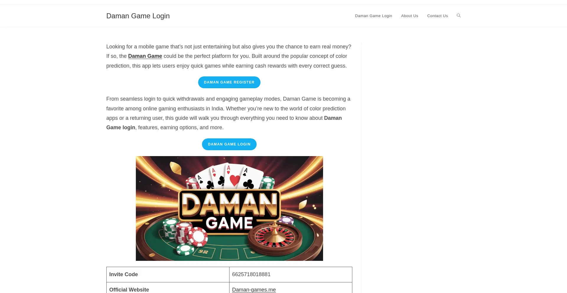 Website screenshot of Daman-games.me
