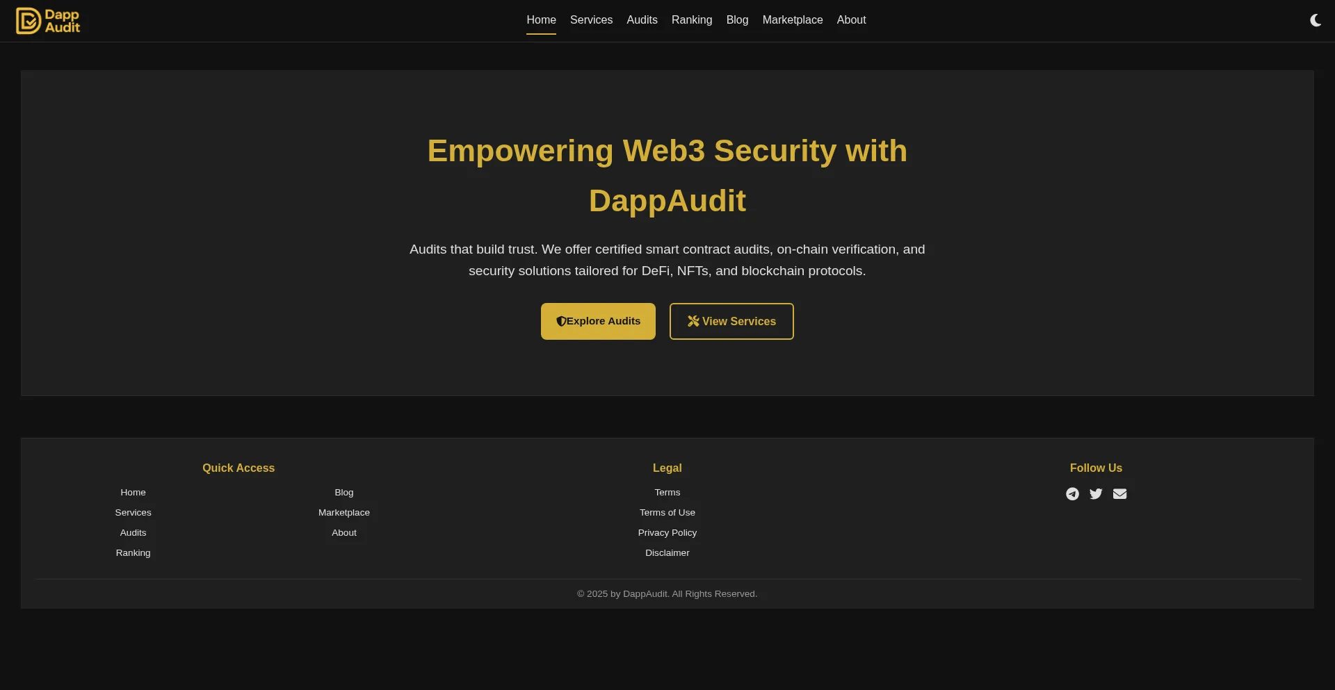 Website screenshot of Dappaudit.pro