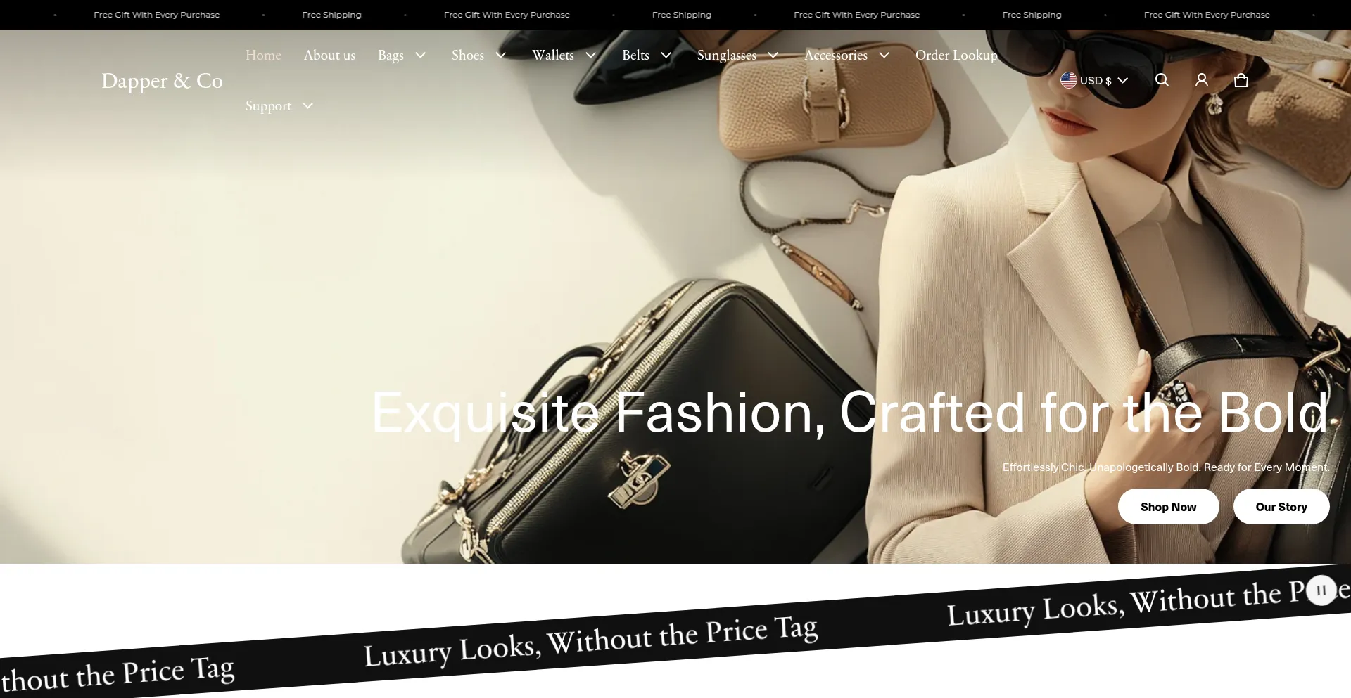 Website screenshot of Dapper-co.com