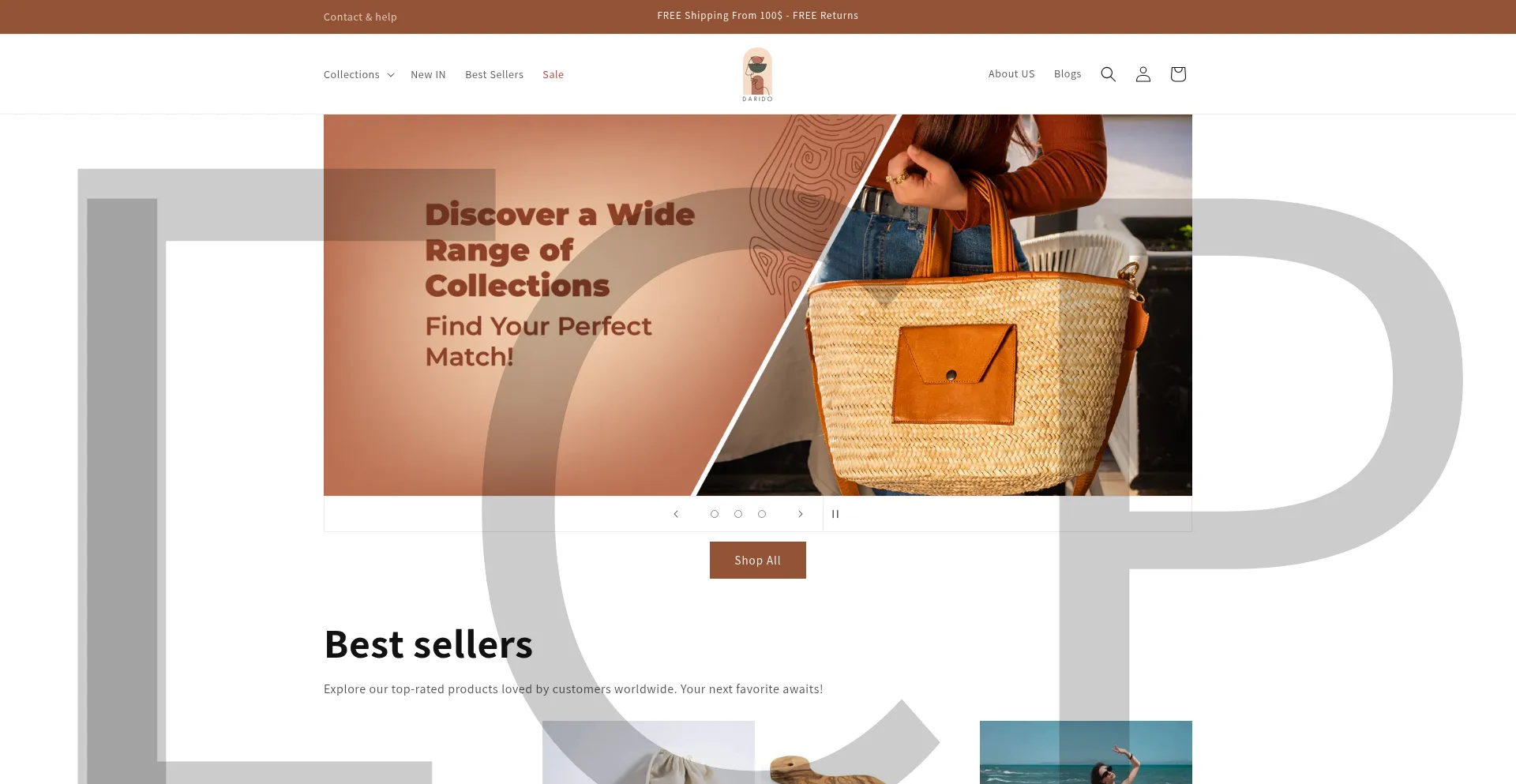 Website screenshot of Darido.net