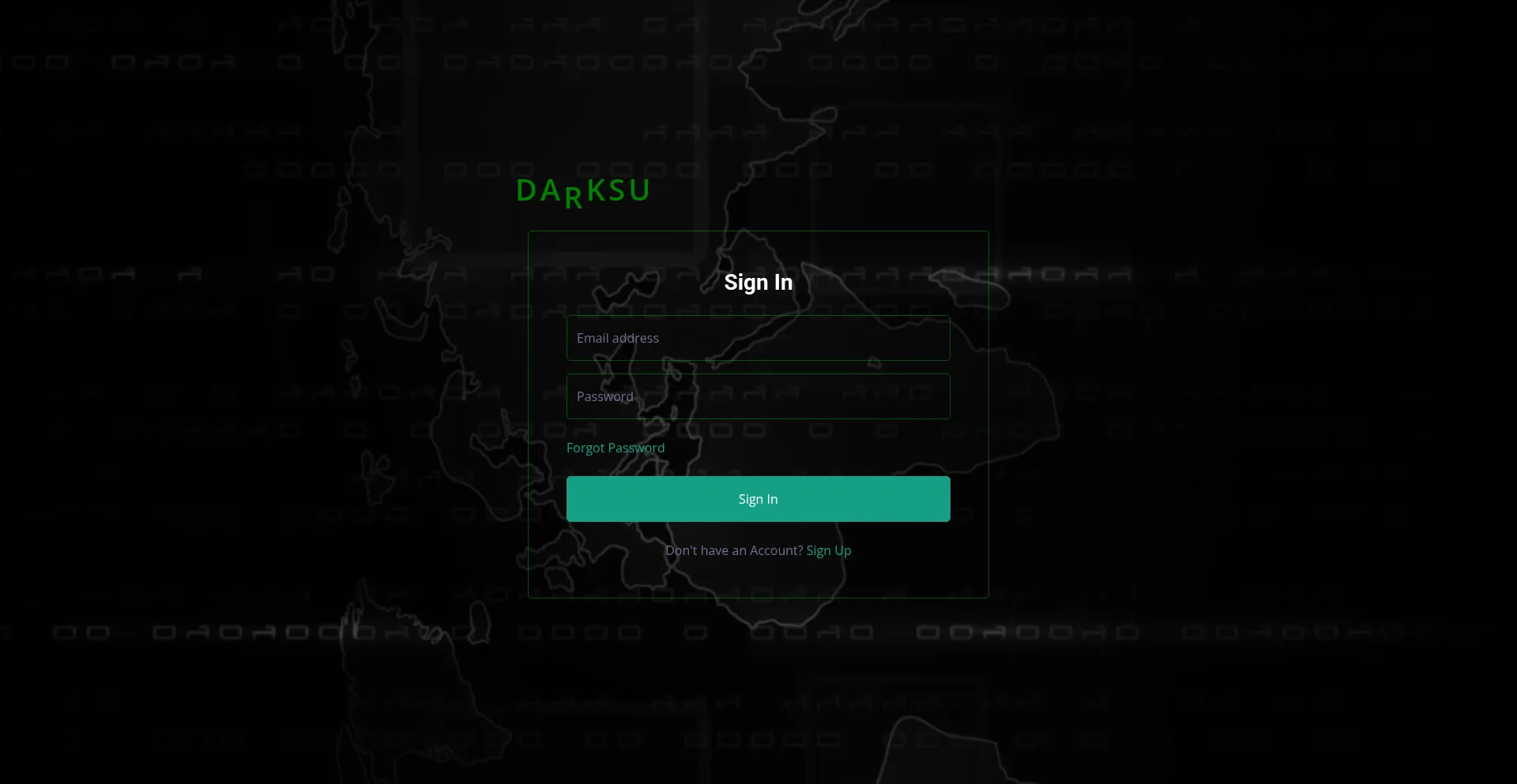 Website screenshot of Darksu.io
