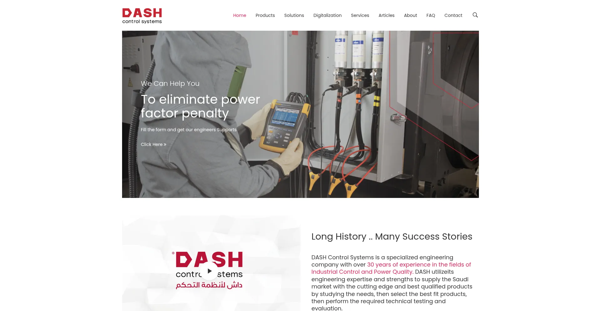Website screenshot of Dashcontrol.com