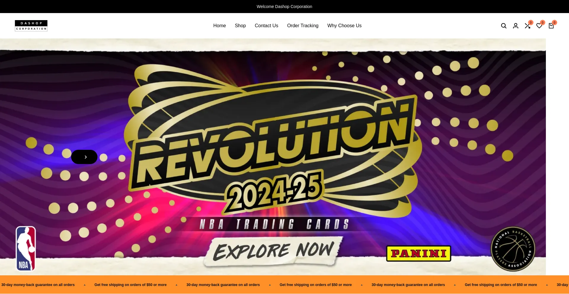 Website screenshot of Dashopcorporation.shop
