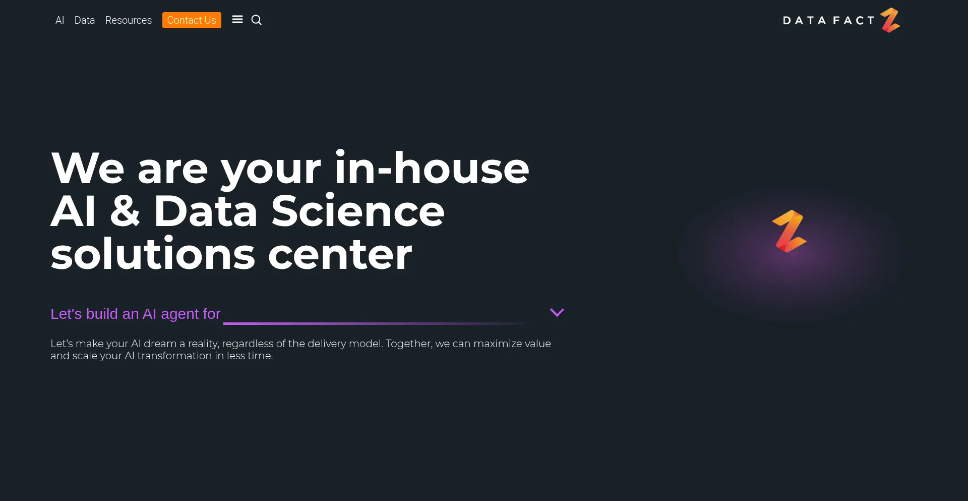 Website screenshot of Datafactz.com