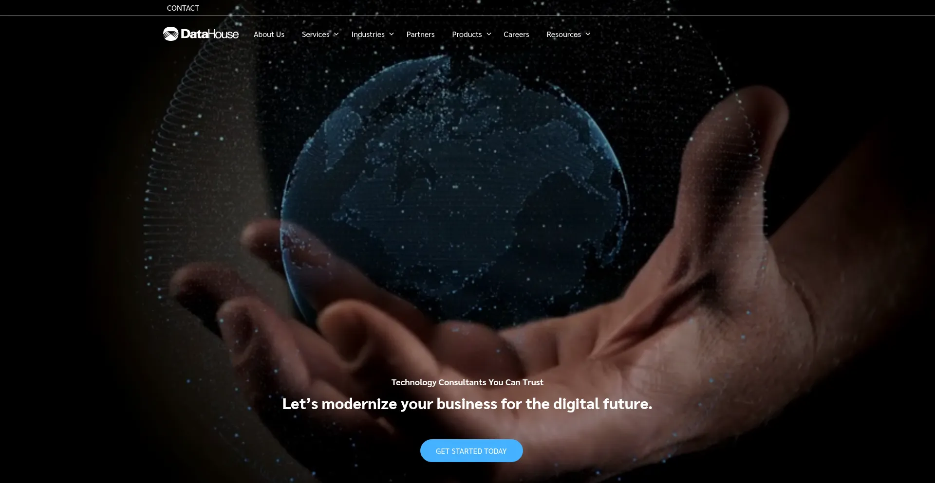Website screenshot of Datahouse.com