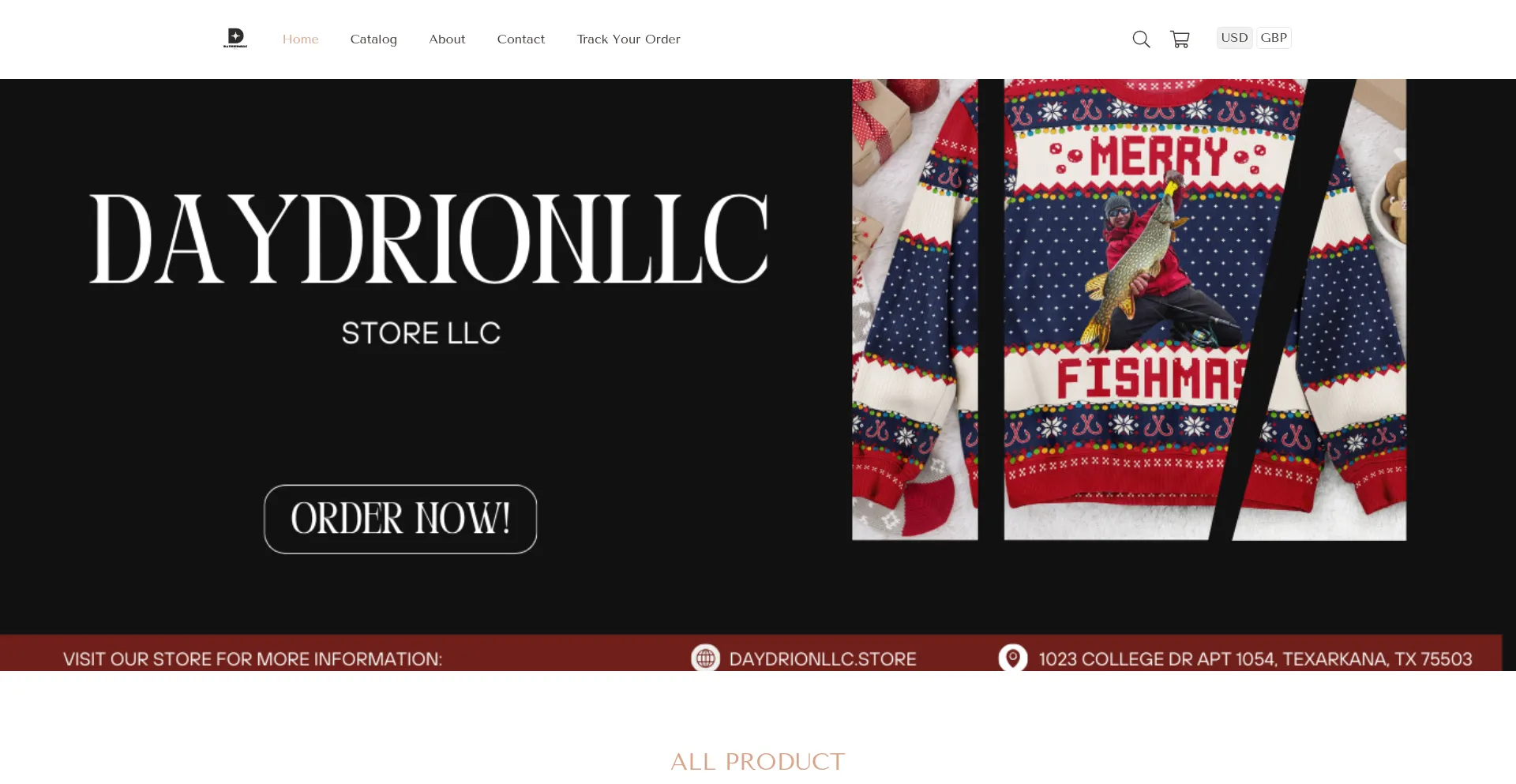 Website screenshot of Daydrionllc.store