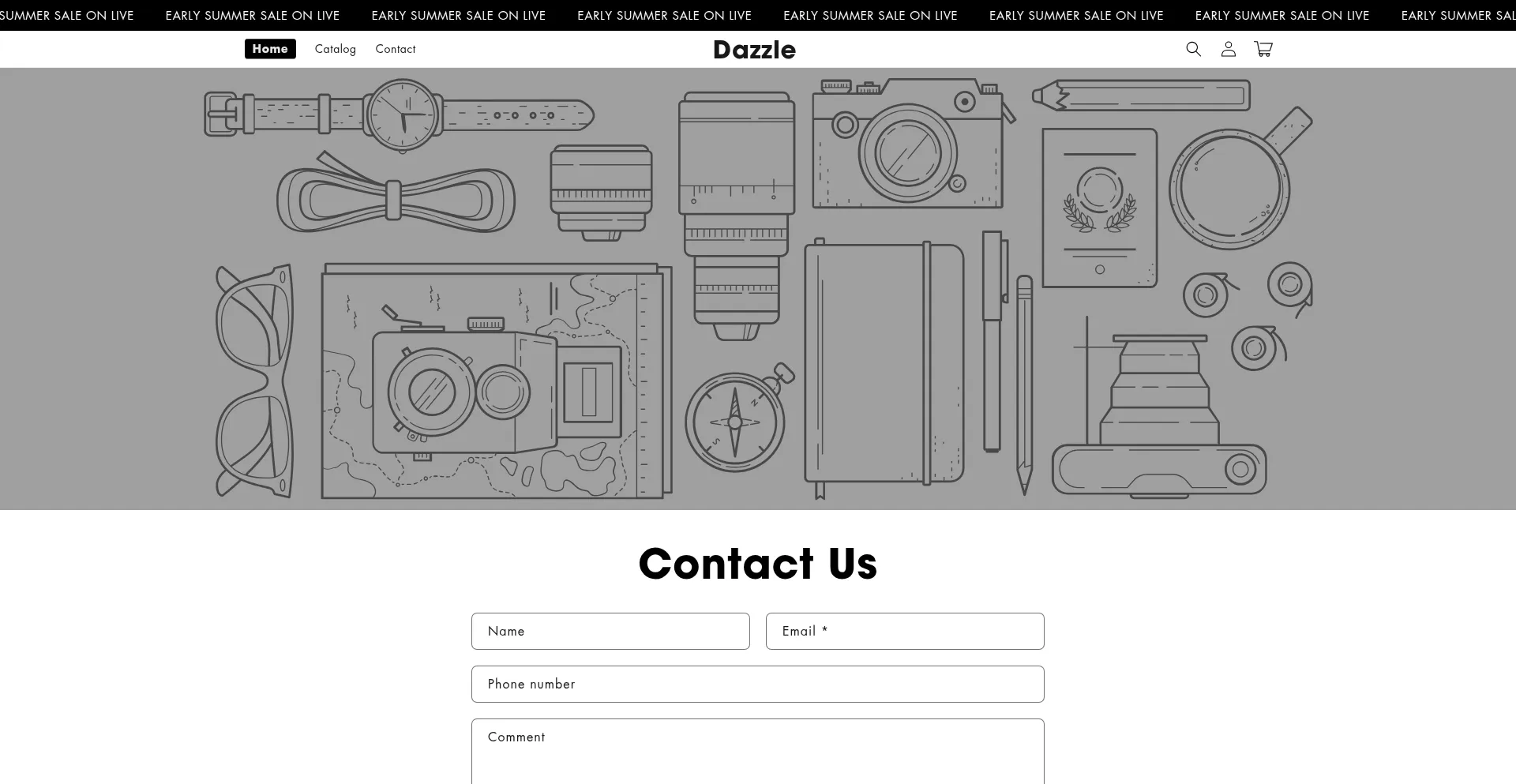 Website screenshot of Dazzledrops.store