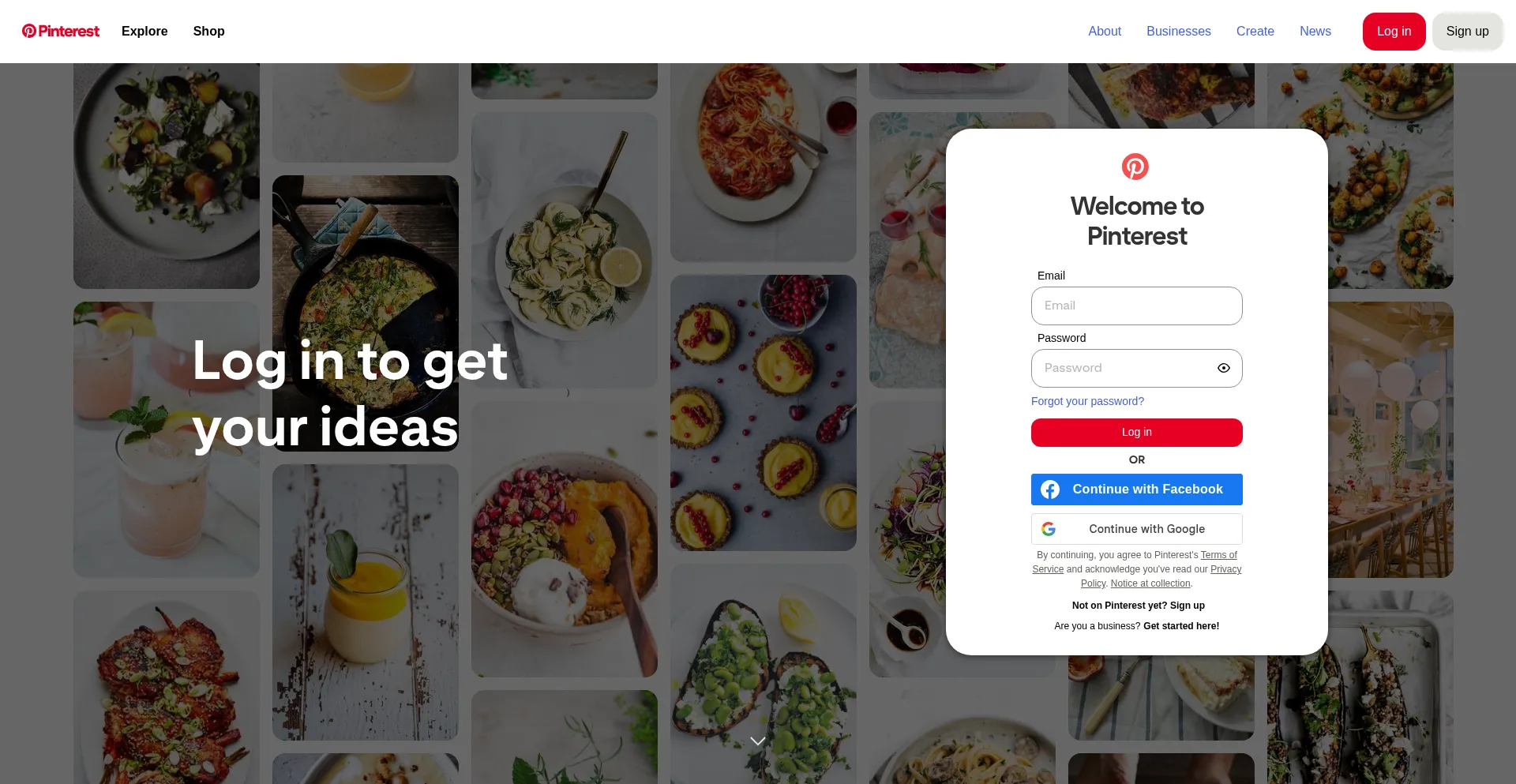 Website screenshot of De.pinterest.com