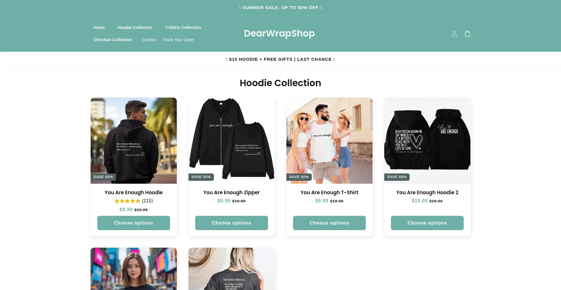 Website screenshot of Dearwrapshop.com