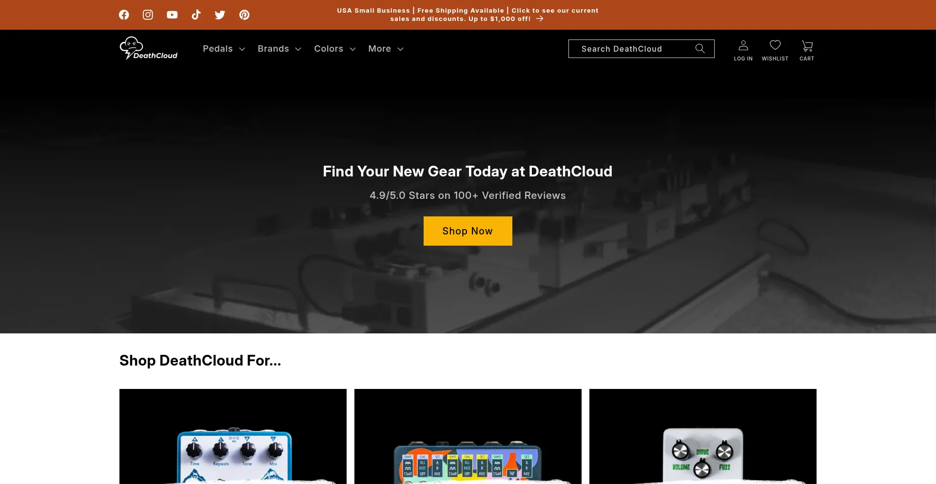 Website screenshot of Deathcloud.com