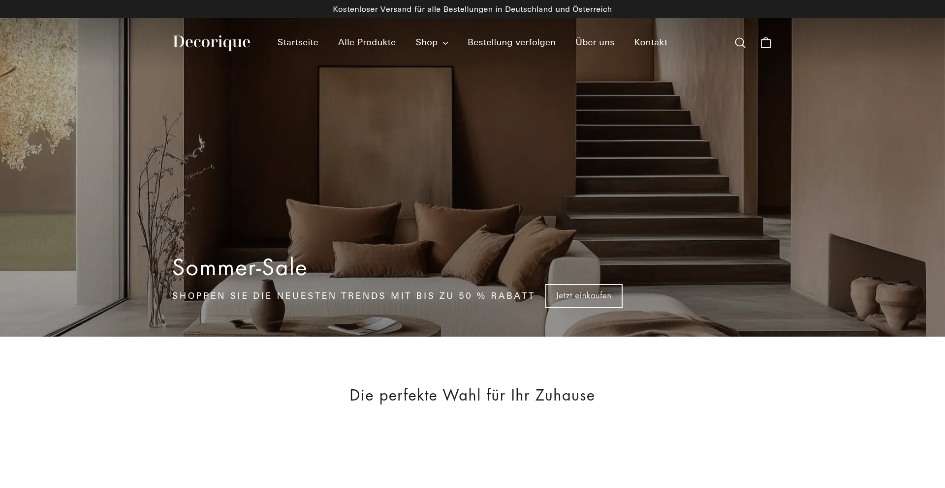 Website screenshot of Decorique.de